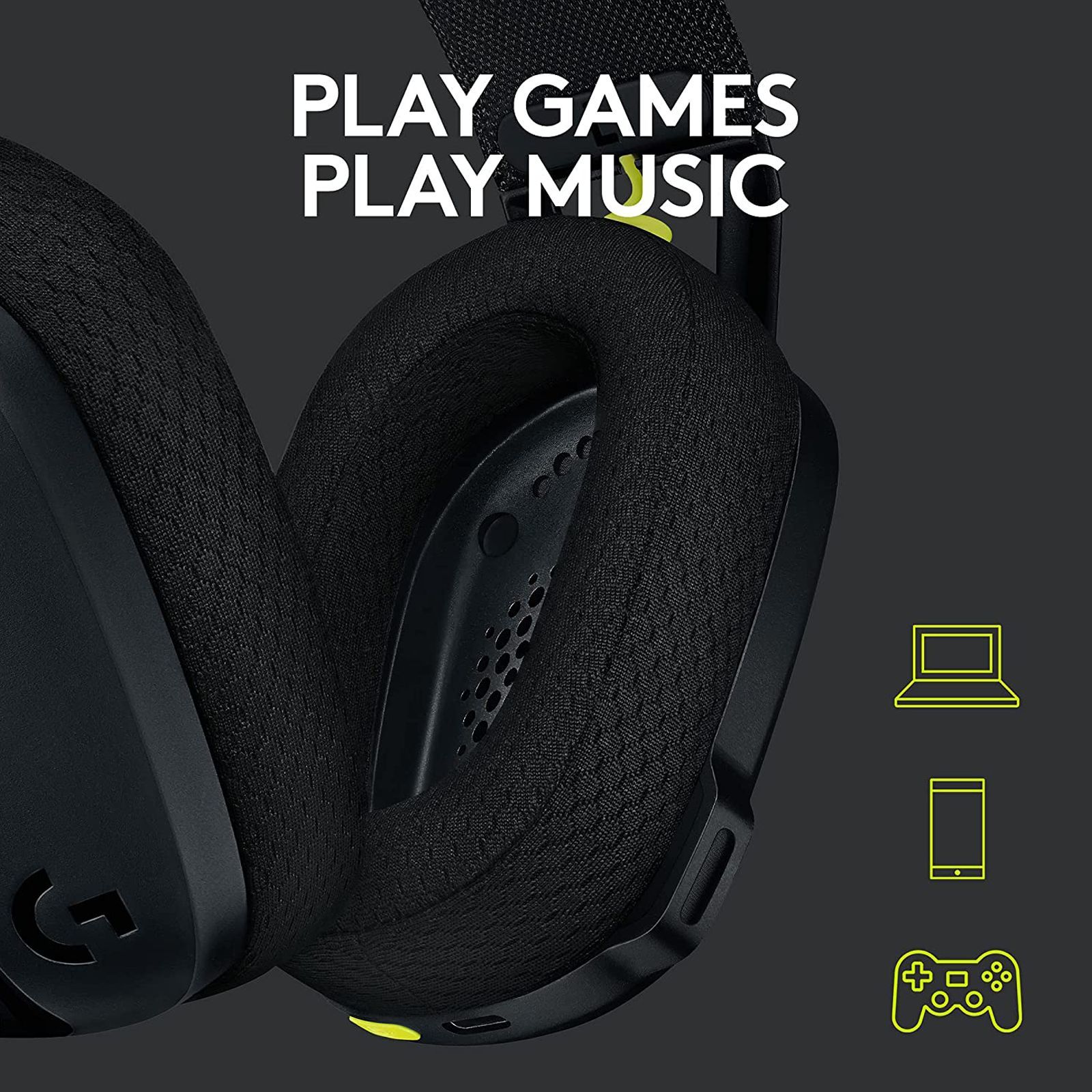 logitech G435 981-001051 Bluetooth Gaming Headphone(18 Hours Playback, Over Ear, Black/Neon Yellow) logitech G435 981-001051 Bluetooth Gaming Headphone(18 Hours Playback, Over Ear, Black/Neon Yellow)_8