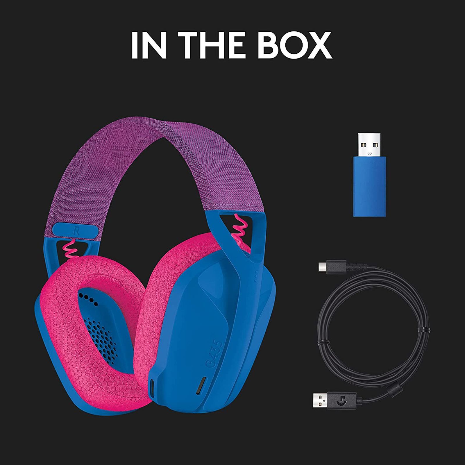 logitech G435 981-001063 Bluetooth Gaming Headphone (18 Hours Playback, Over Ear, Blue/Raspberry) logitech G435 981-001063 Bluetooth Gaming Headphone (18 Hours Playback, Over Ear, Blue/Raspberry)_8