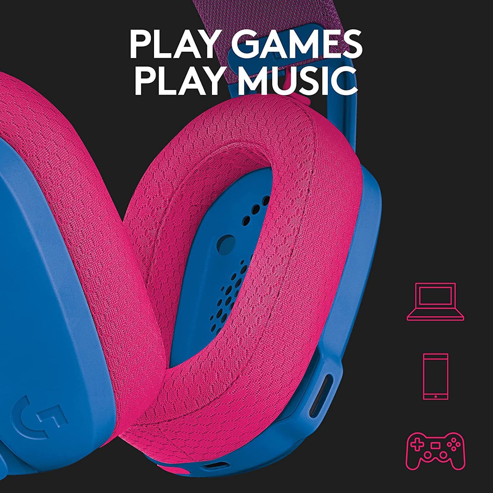 logitech G435 981-001063 Bluetooth Gaming Headphone (18 Hours Playback, Over Ear, Blue/Raspberry) logitech G435 981-001063 Bluetooth Gaming Headphone (18 Hours Playback, Over Ear, Blue/Raspberry)_9