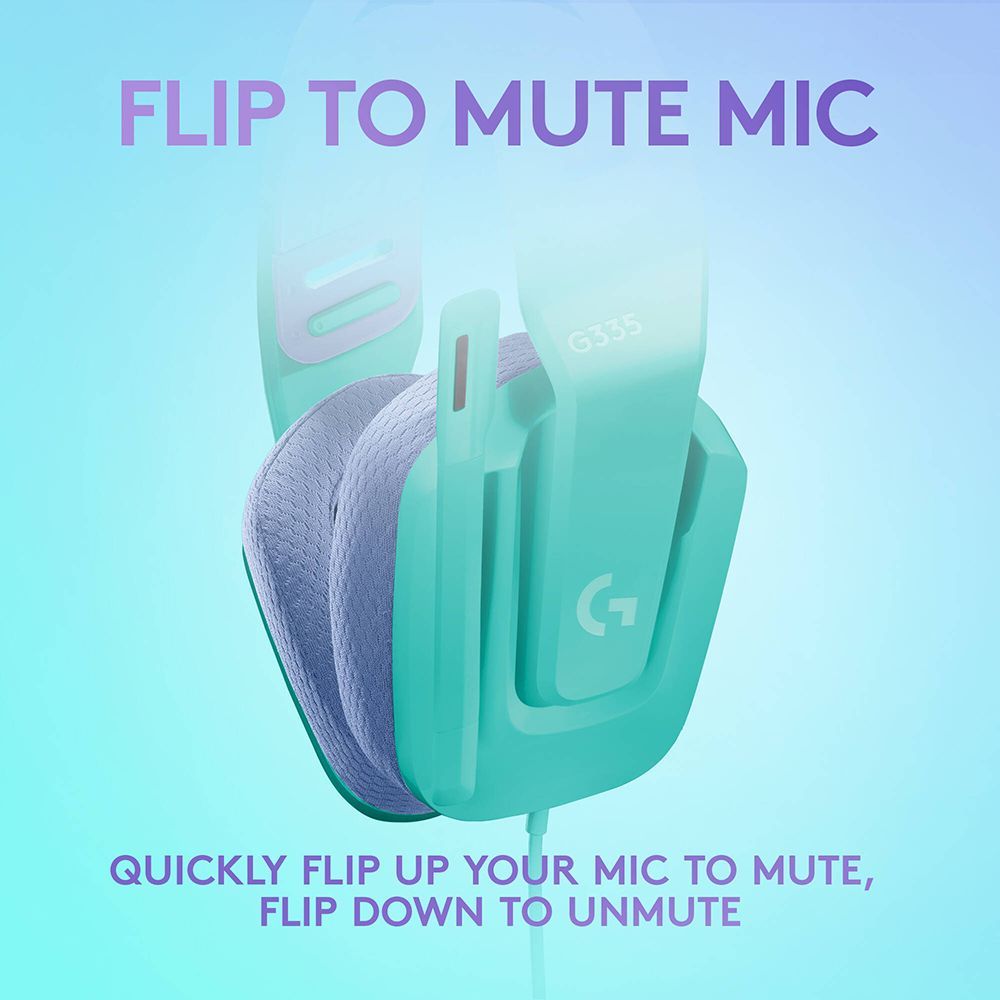 logitech G Series G335 Wired Gaming Headset with Passive Noise Cancellation (Built-in Controls, Over Ear, Mint) logitech G Series G335 Wired Gaming Headset with Passive Noise Cancellation (Built-in Controls, Over Ear, Mint)_3