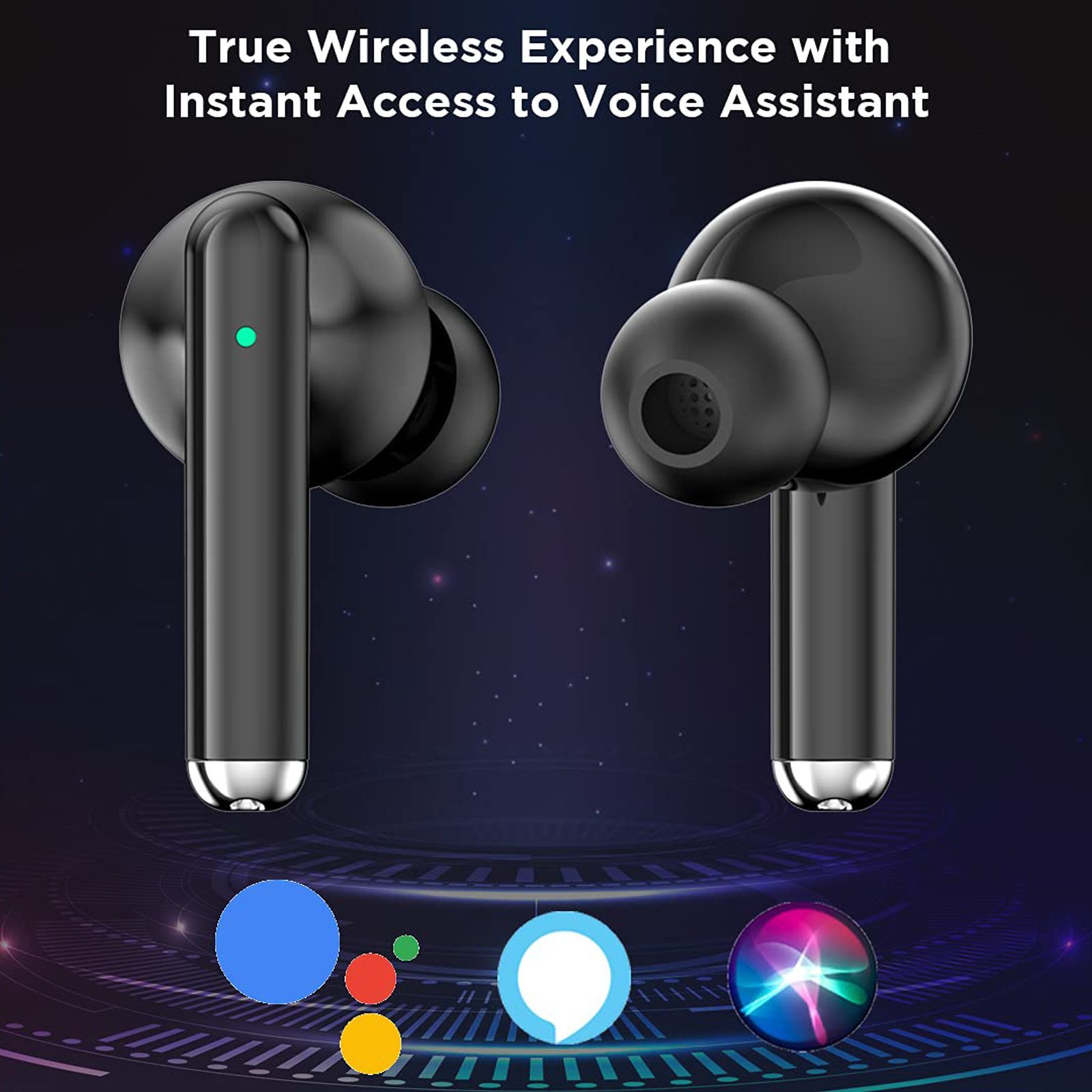 pTron Bassbuds Pixel 140318100 TWS Earbuds with Passive Noise Cancellation (IPX4 Sweat & Water Resistant, 20 Hours Playback, Black)_5