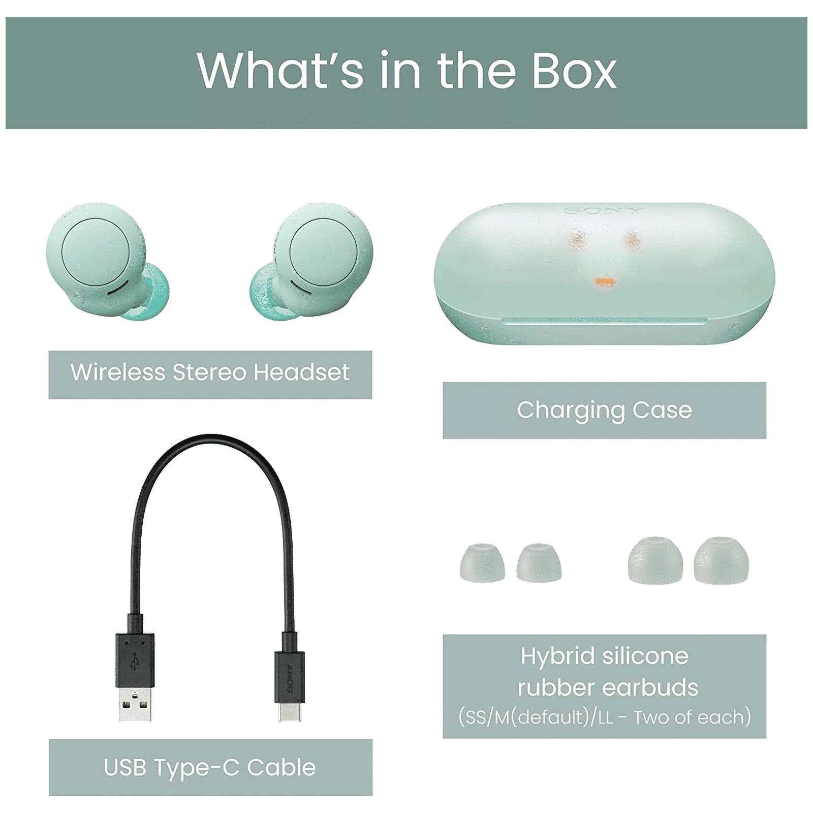 SONY WF-C500 TWS Earbuds (IPX4 Splashes, Sweat & Water Resistant, 20 Hours Playback, Green)_4
