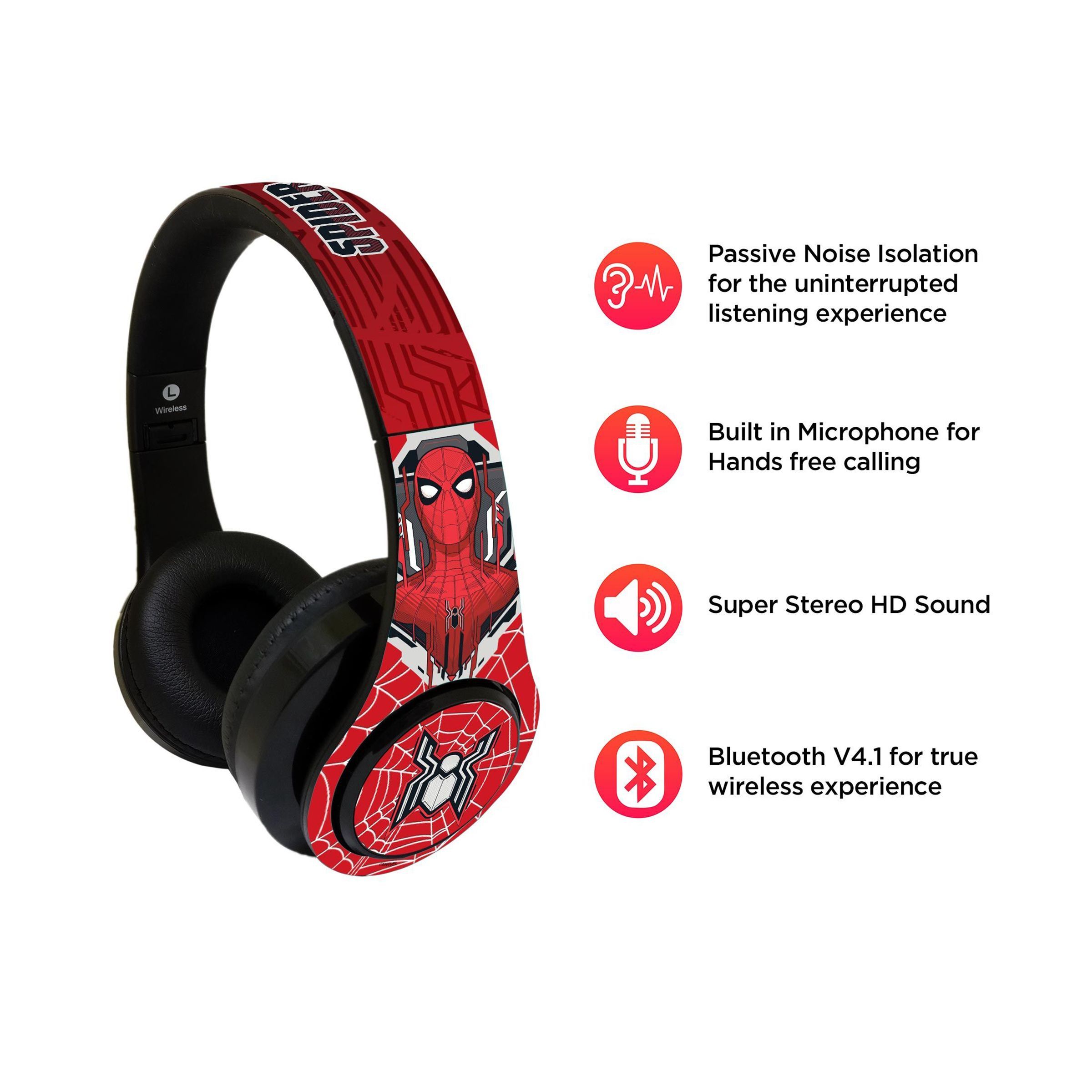 macmerise Spidey Webstrike Decibel SODCIBLMM4680 Bluetooth Headphone with Mic (Built In FM Radio, On Ear, Multicolor) macmerise Spidey Webstrike Decibel SODCIBLMM4680 Bluetooth Headphone with Mic (Built In FM Radio, On Ear, Multicolor)_6