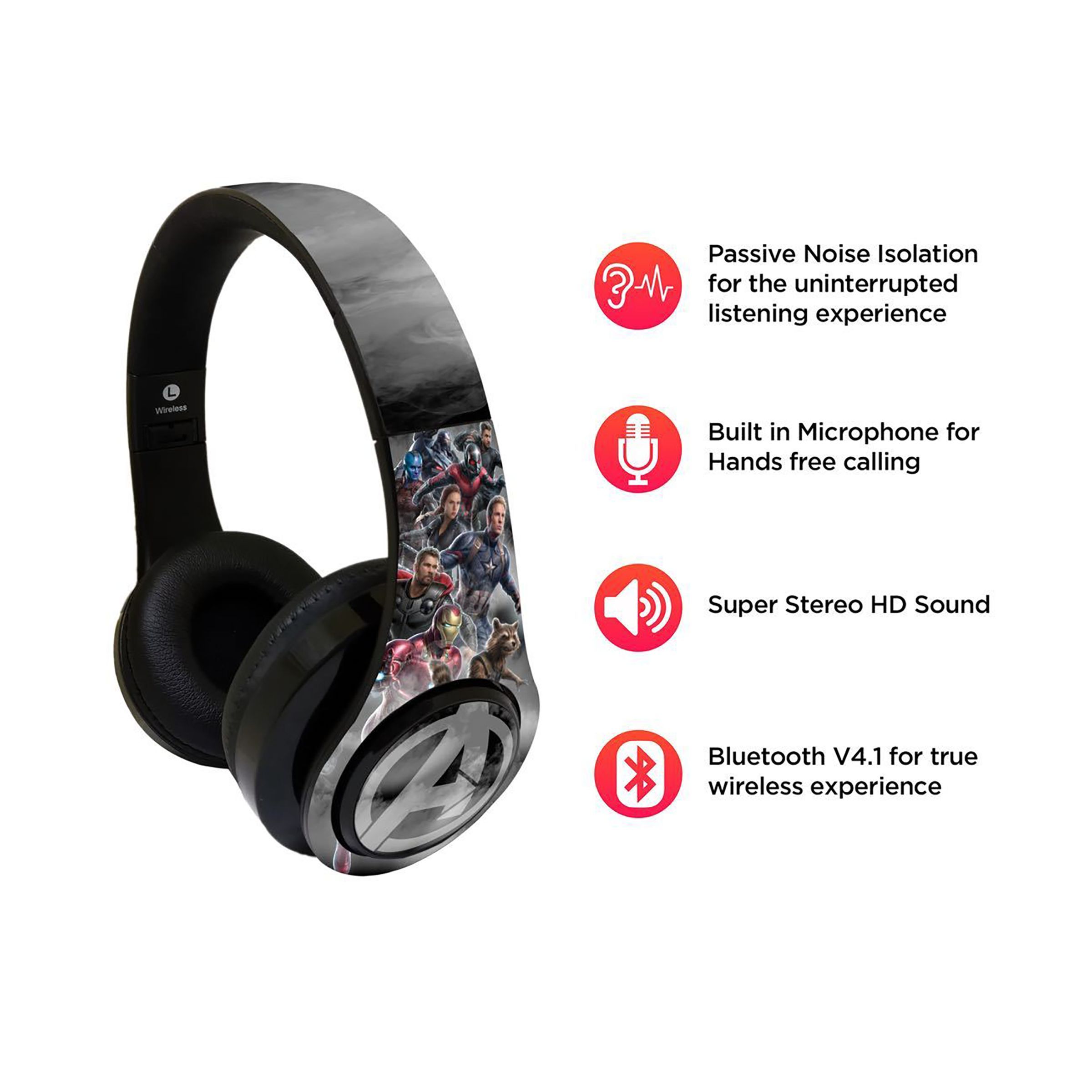 macmerise Endgame Greyhound - Decibel SODCIBLMM4478 Bluetooth Headphone with Mic (Passive Noise Cancellation, On Ear, Multicolor)_3