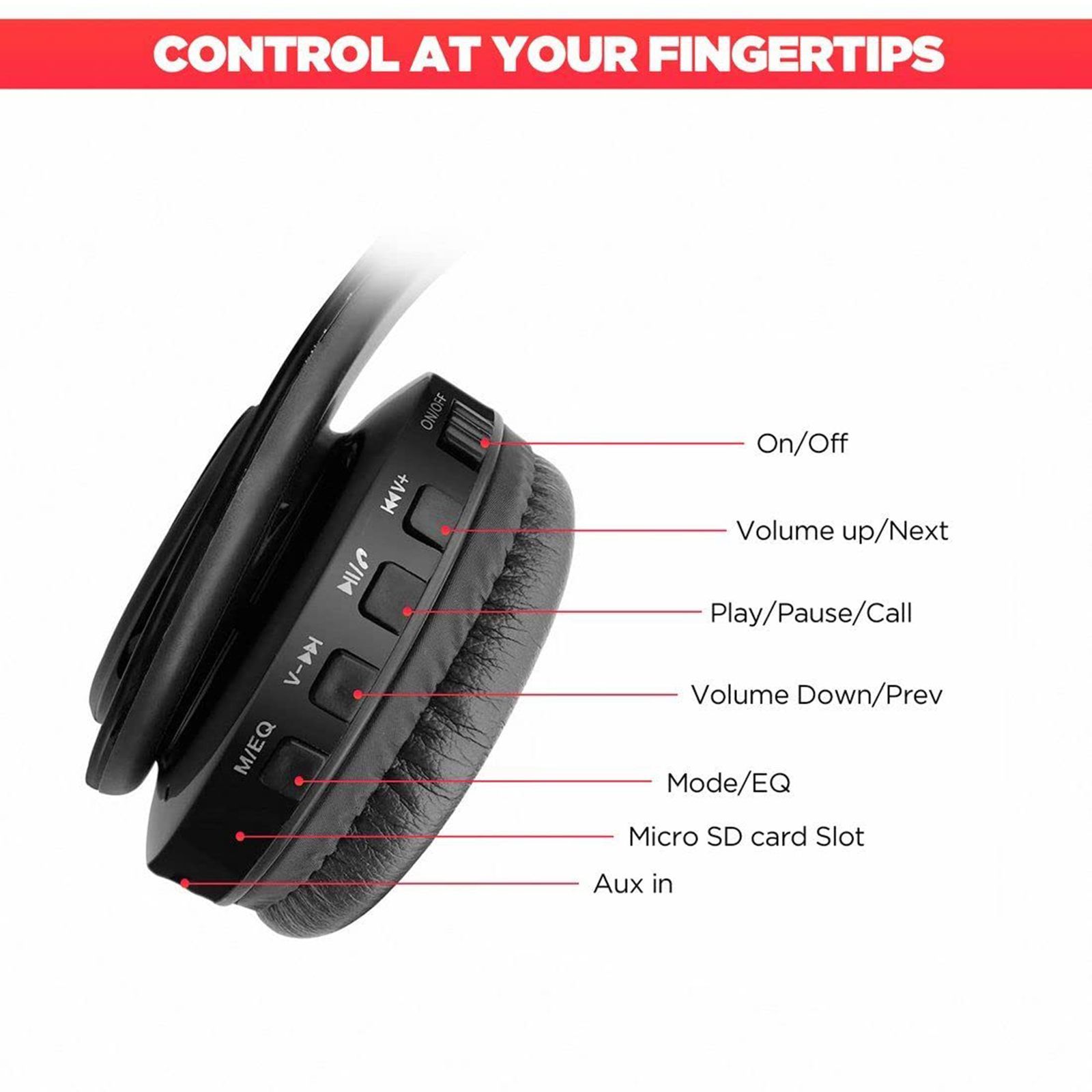 macmerise Overload Superman - Decibel SODCIBLDC4250 Bluetooth Headphone with Mic (Passive Noise Cancellation, On Ear, Multicolor)_8