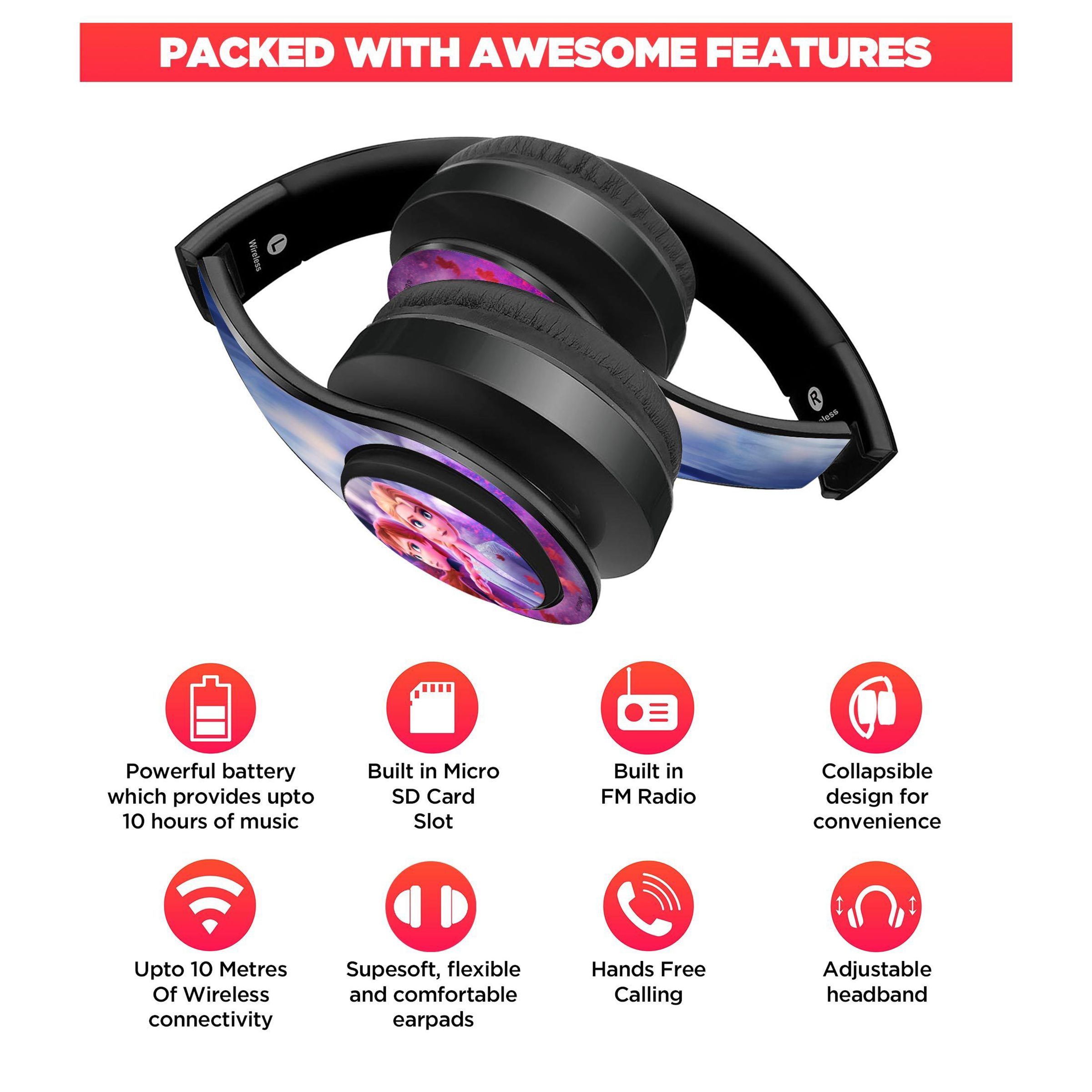 macmerise Stronger Together Decibel SODCIBLDD4874 Bluetooth Headphone with Mic (Built In FM Radio, On Ear, Multicolor)_4