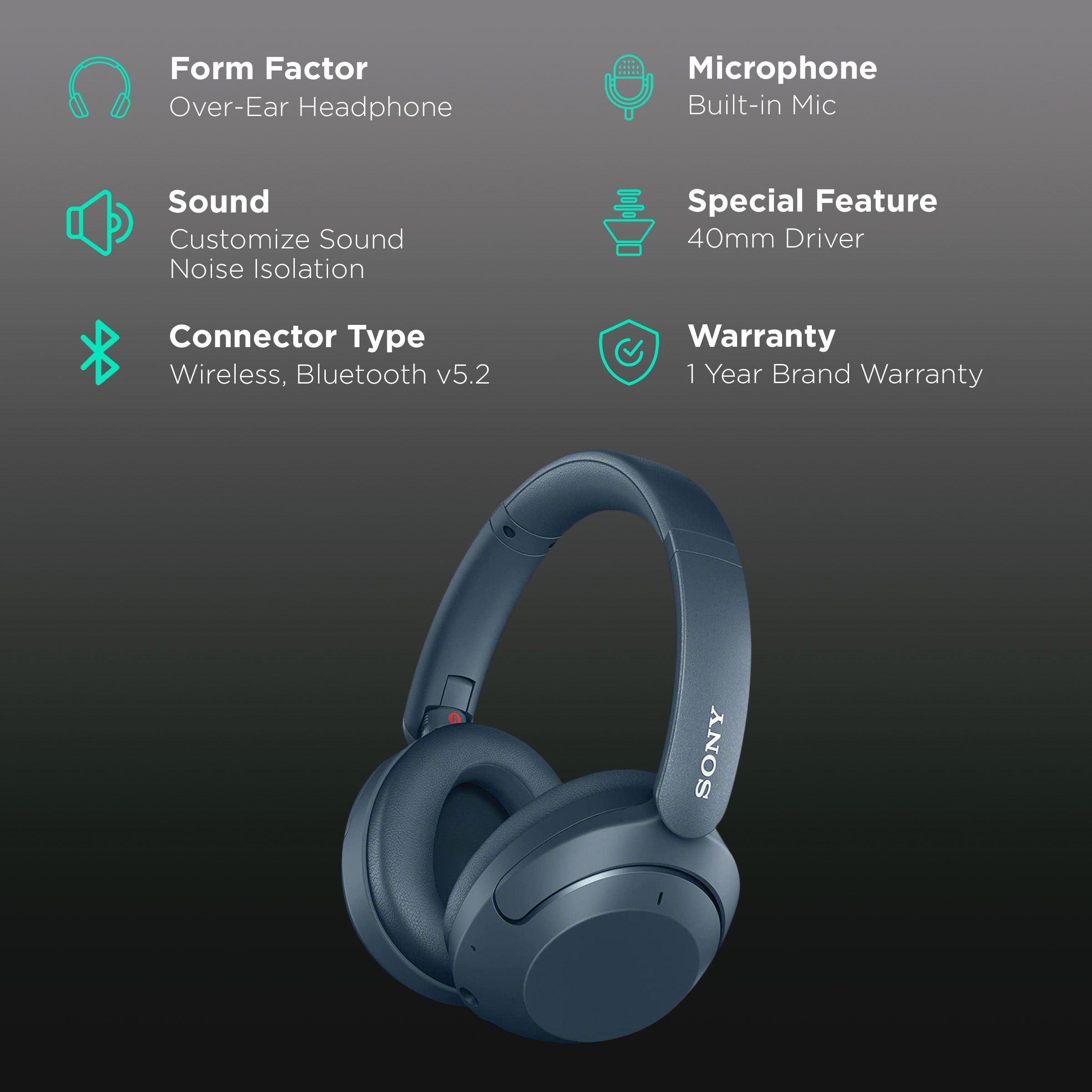 SONY WH-XB910N/LZIN Bluetooth Headphone with Mic (Noise Cancellation, Over Ear, Blue)_2