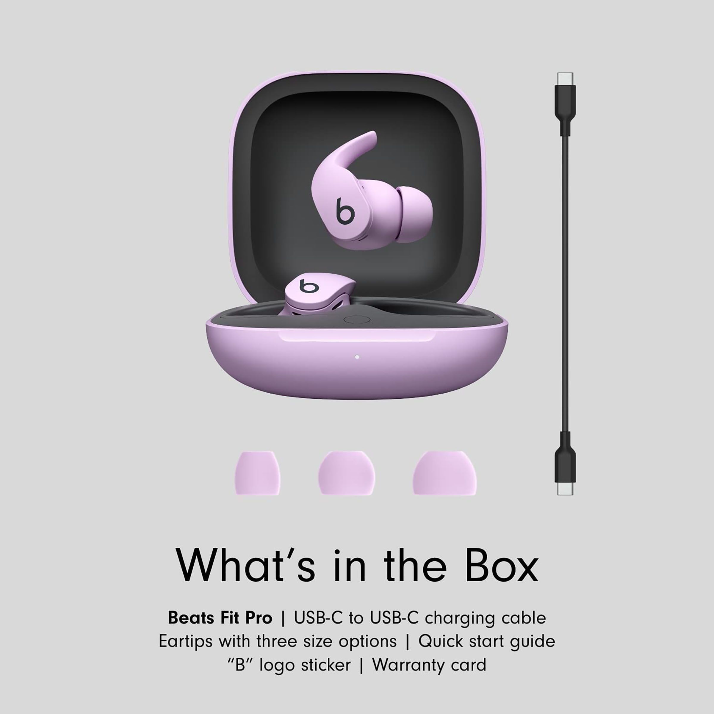 beats Fit Pro MK2H3ZM/A TWS Earbuds with Active Noise Cancellation (Sweat & Water Resistant, 24 Hours Playtime, Stone Purple)_3