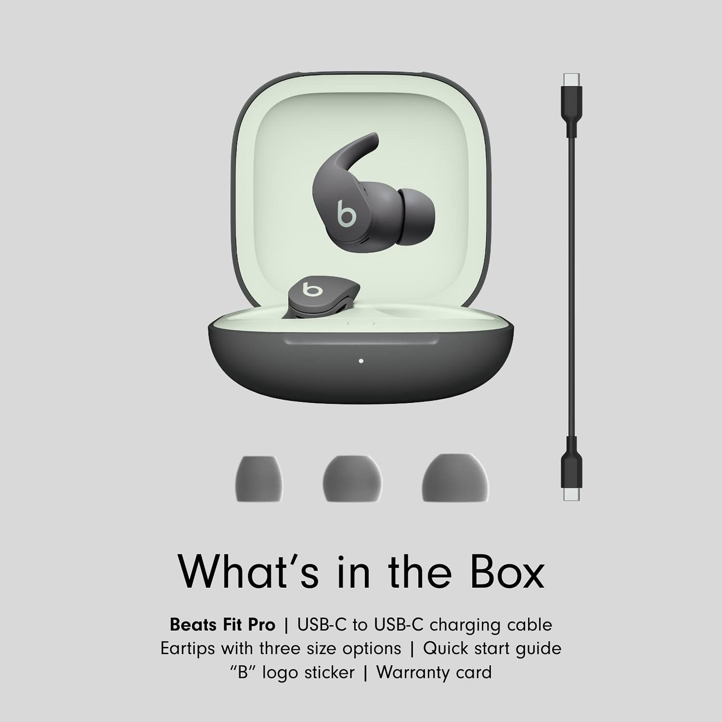 beats Fit Pro MK2J3ZM/A TWS Earbuds with Active Noise Cancellation (Sweat & Water Resistant, 24 Hours Playtime, Sage Grey)_3