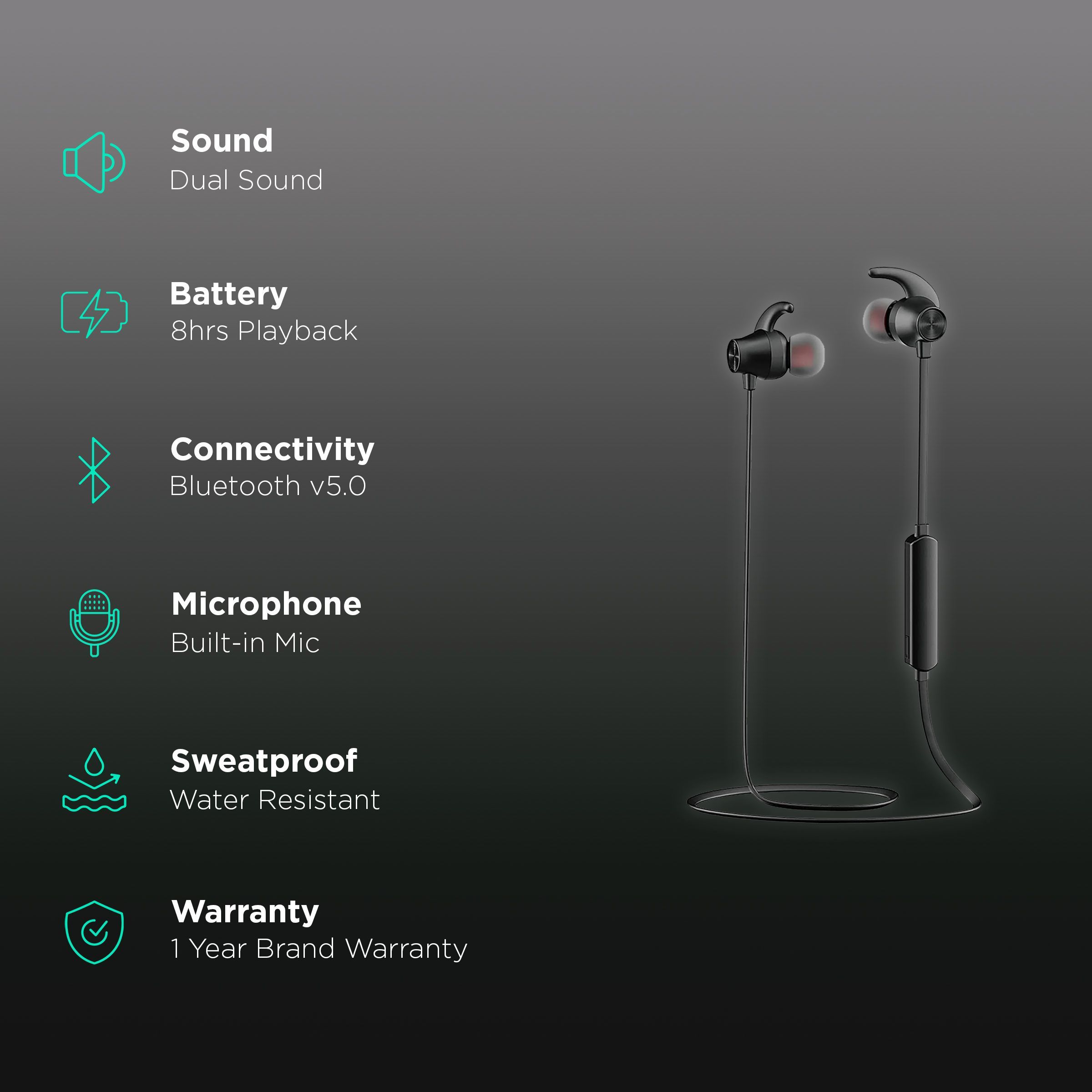 aiwa ESBT-401 Neckband (Water Resistant, Upto 8 Hours Playback, Black)_2