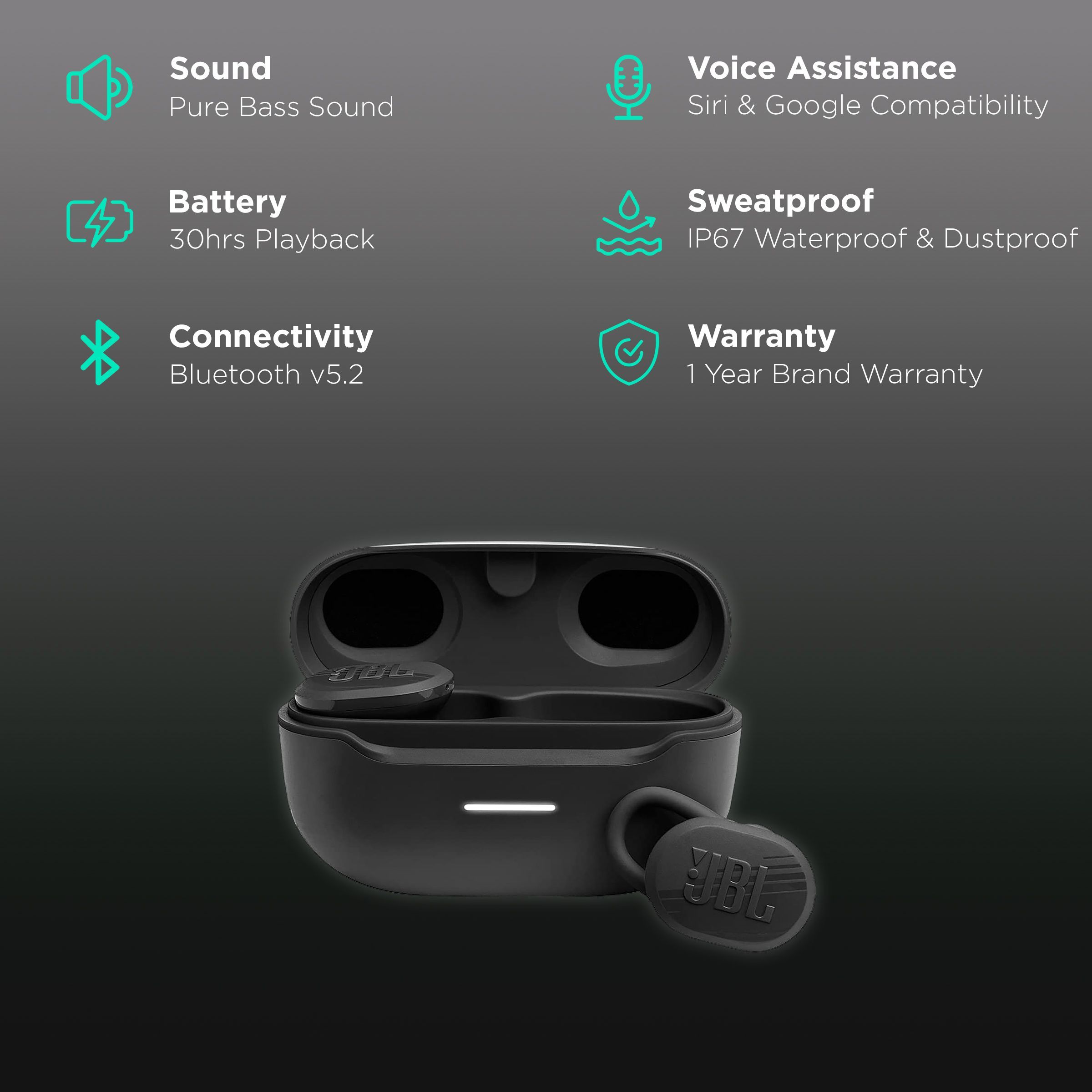 JBL Endurance Race TWS Earbuds (IP67 Waterproof & Dustproof, 30 Hours Playback, Black)_2