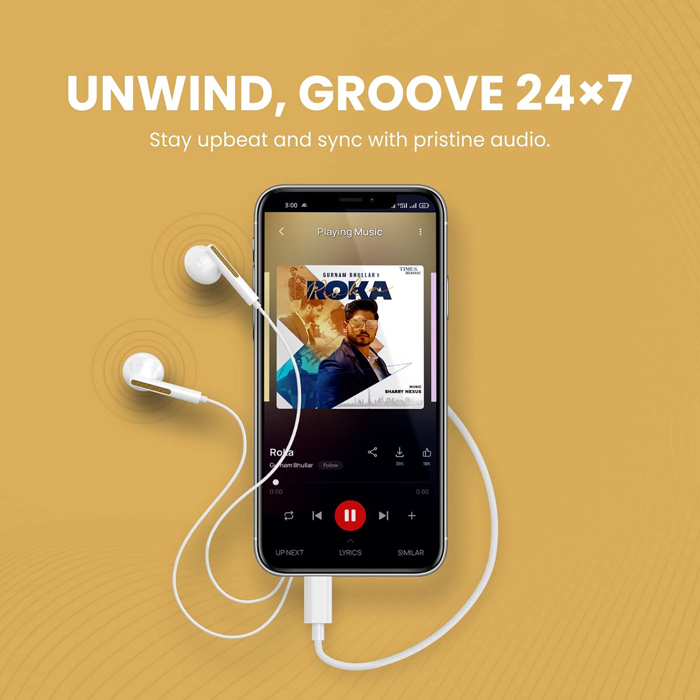 PORTRONICS Conch 120 POR 1550 Wired Earphone with Mic (In Ear, Yellow) PORTRONICS Conch 120 POR 1550 Wired Earphone with Mic (In Ear, Yellow)_6