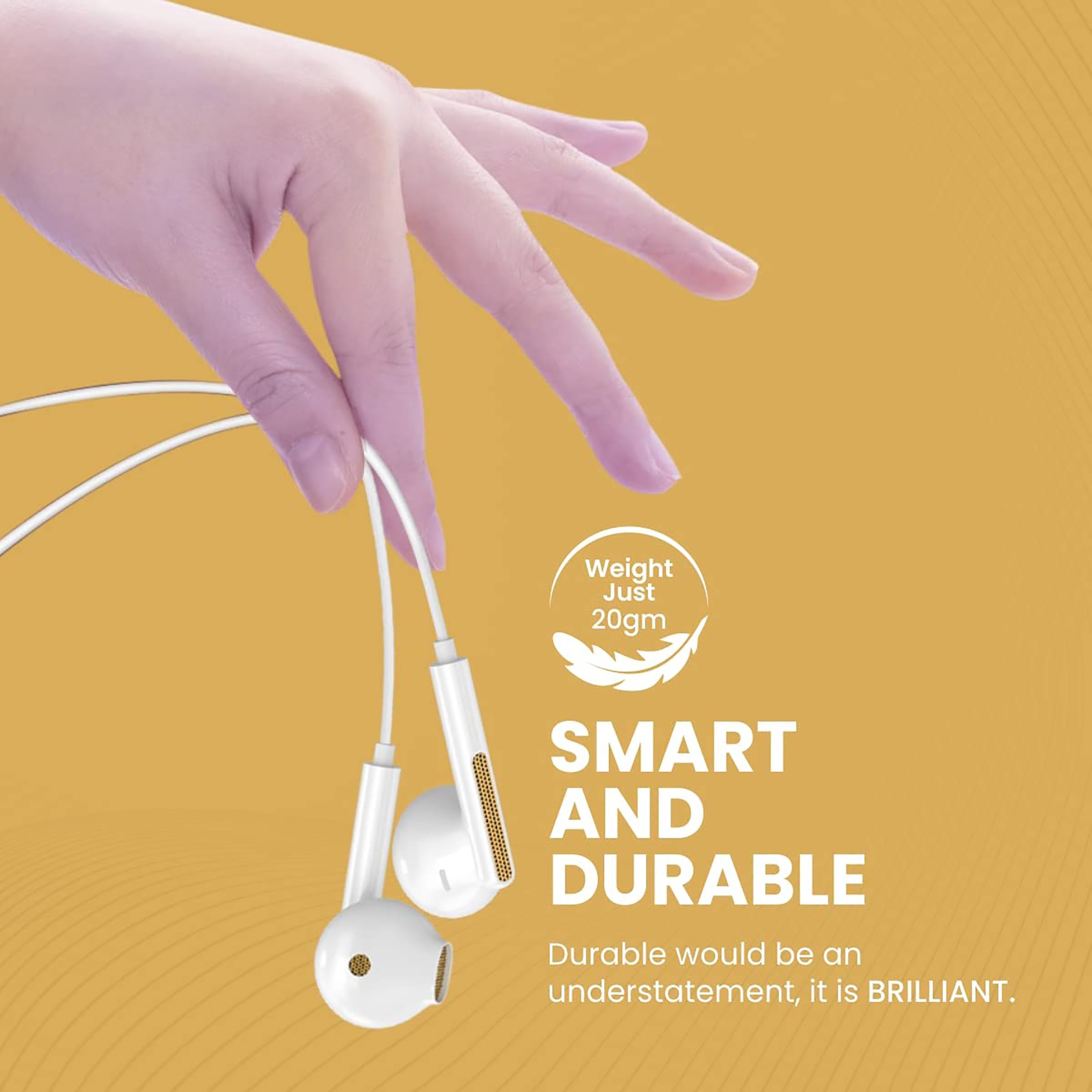 PORTRONICS Conch 120 POR 1550 Wired Earphone with Mic (In Ear, Yellow) PORTRONICS Conch 120 POR 1550 Wired Earphone with Mic (In Ear, Yellow)_7