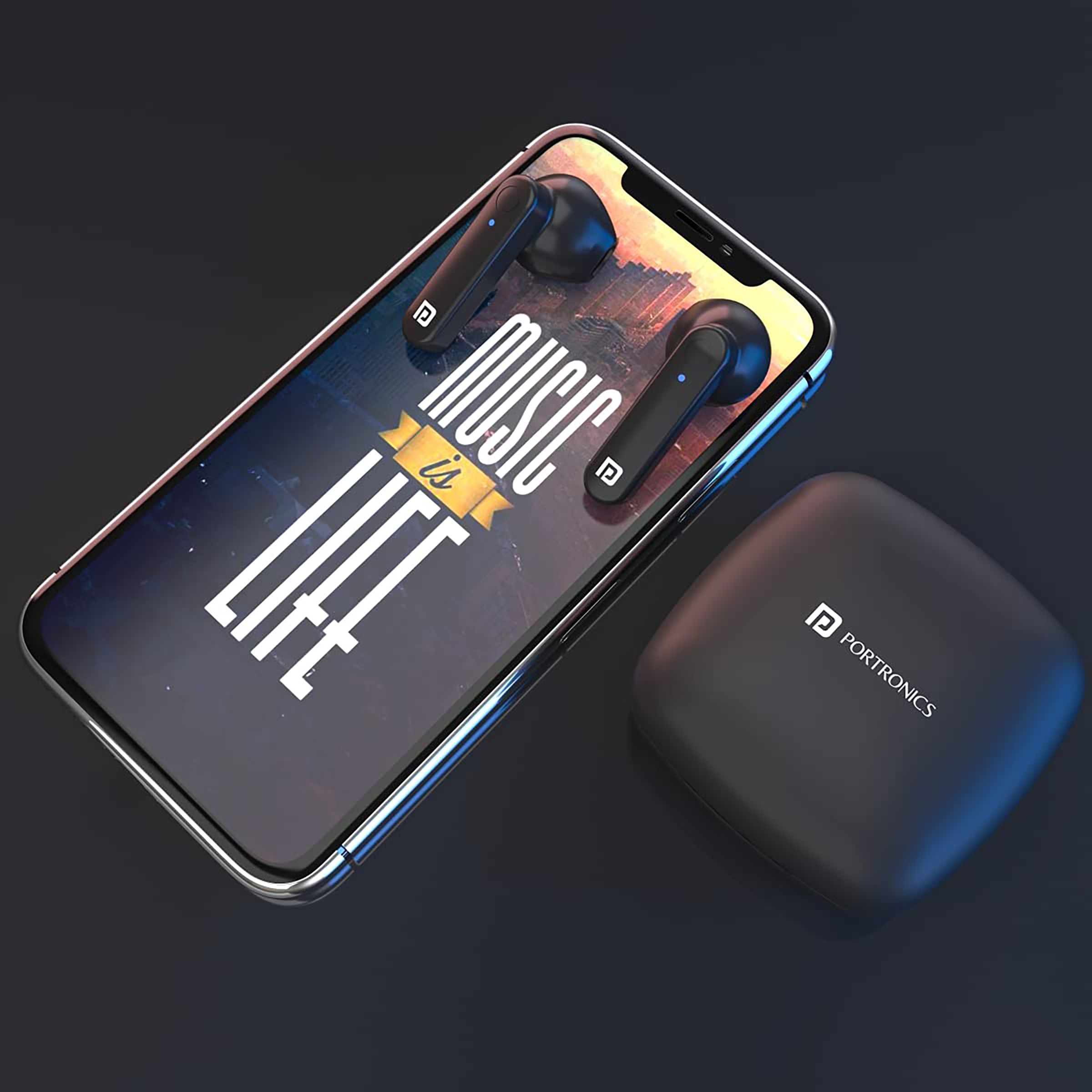 PORTRONICS Harmonics Twins S2 POR 1322 TWS Earbuds (Sweatproof & Water Resistant, 20 Hours Playback, Black)_10