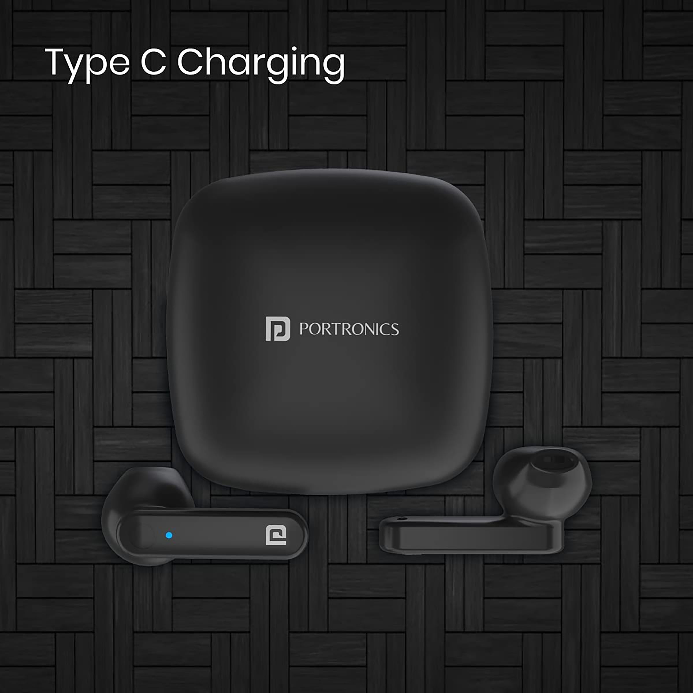 PORTRONICS Harmonics Twins S2 POR 1322 TWS Earbuds (Sweatproof & Water Resistant, 20 Hours Playback, Black)_6