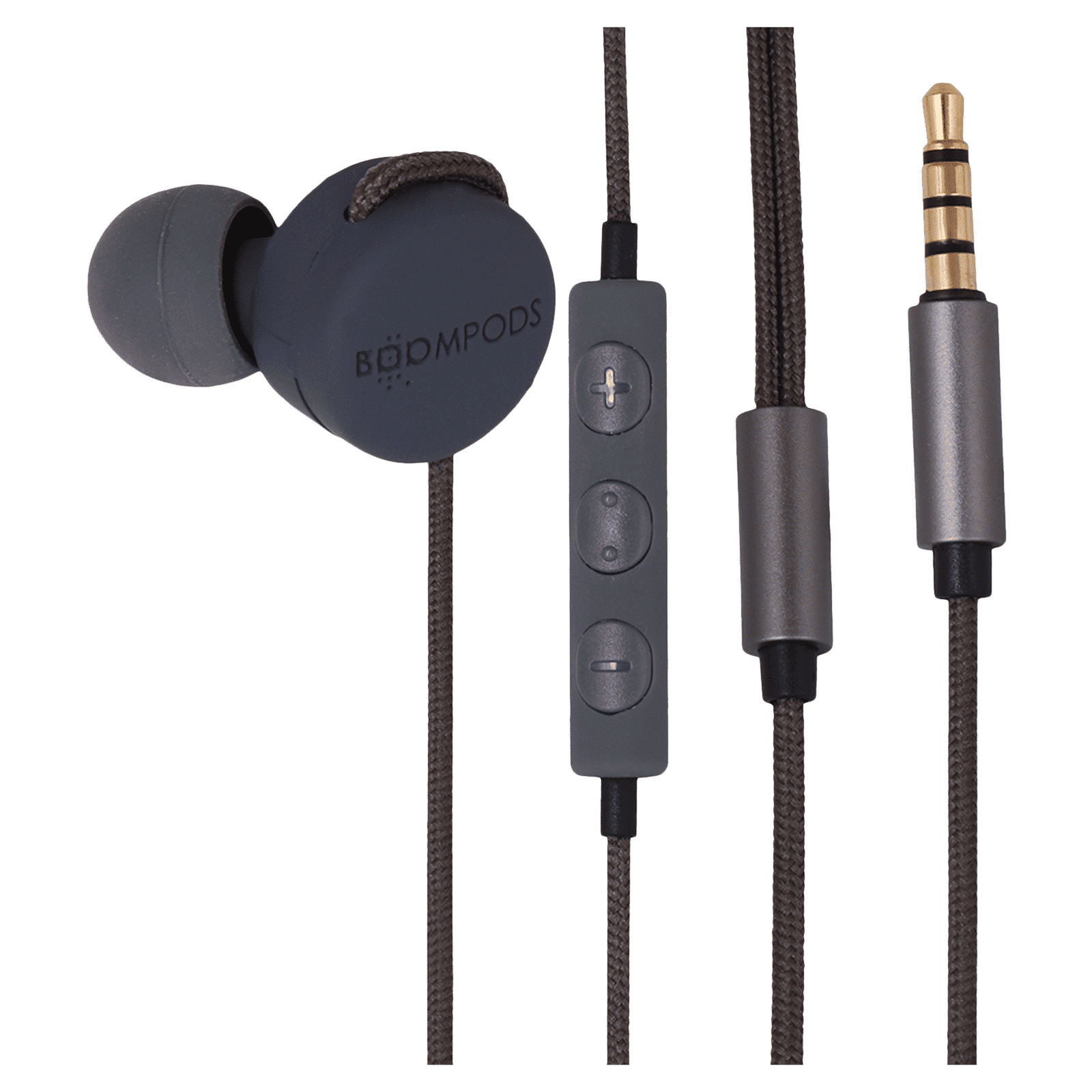 BOOMPODS Retrobuds Wired Earphone with Mic (In Ear, Grey)_1