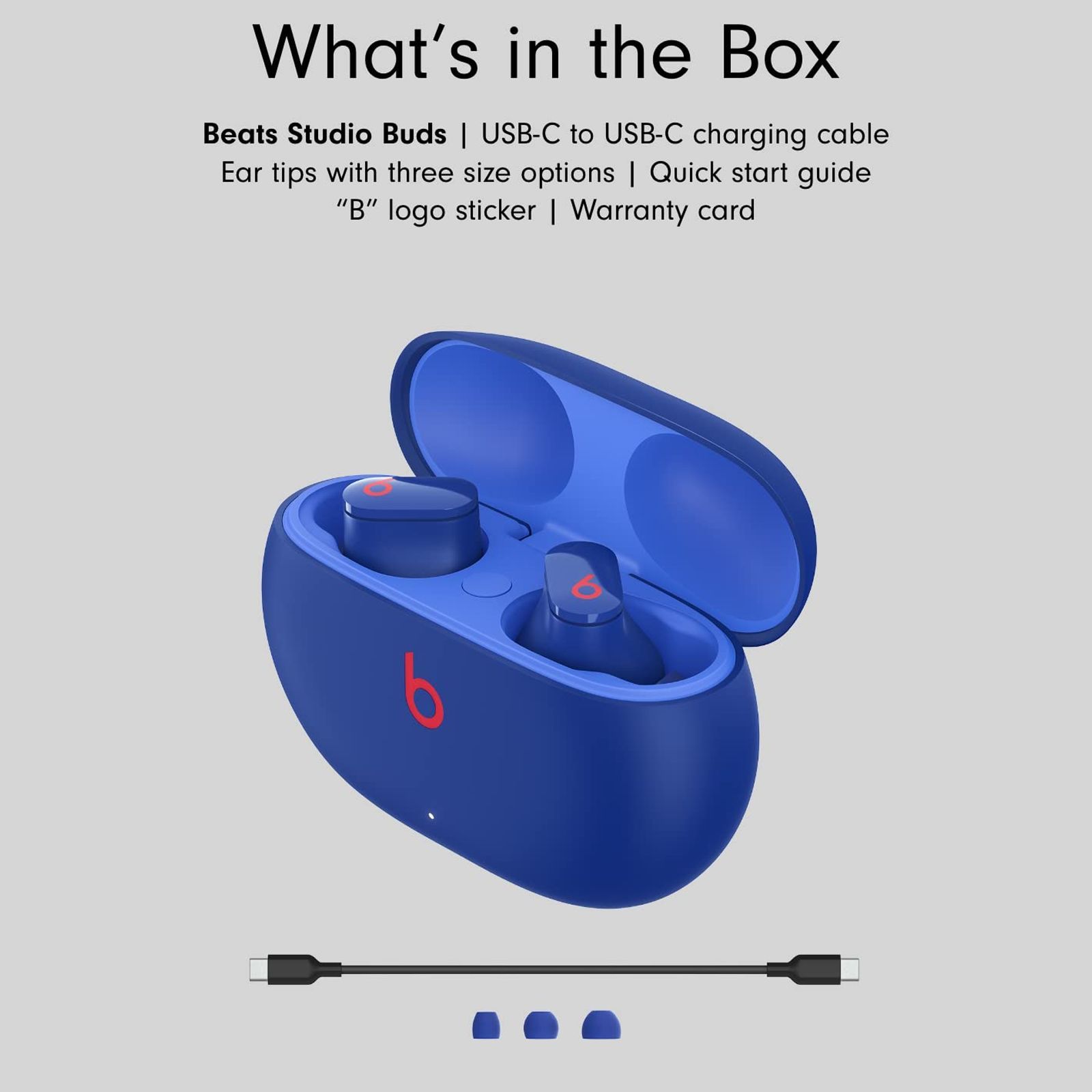 beats Studio Buds MMT73ZM/A TWS Earbuds with Active Noise Cancellation (Sweat & Water Resistant, 24 Hours Playtime, Ocean Blue)_7