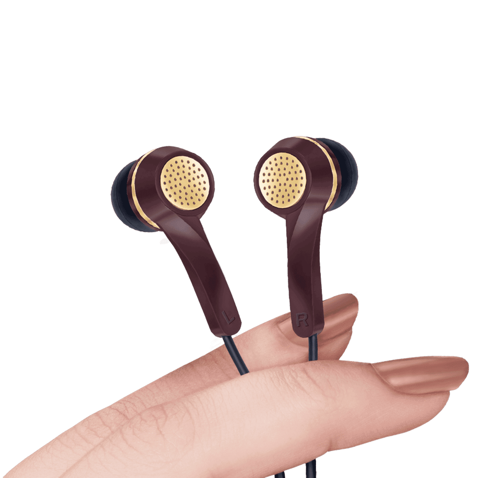 fingers SoundGlitz Wired Earphone with Mic (In Ear, Burgundy/Gold)_7