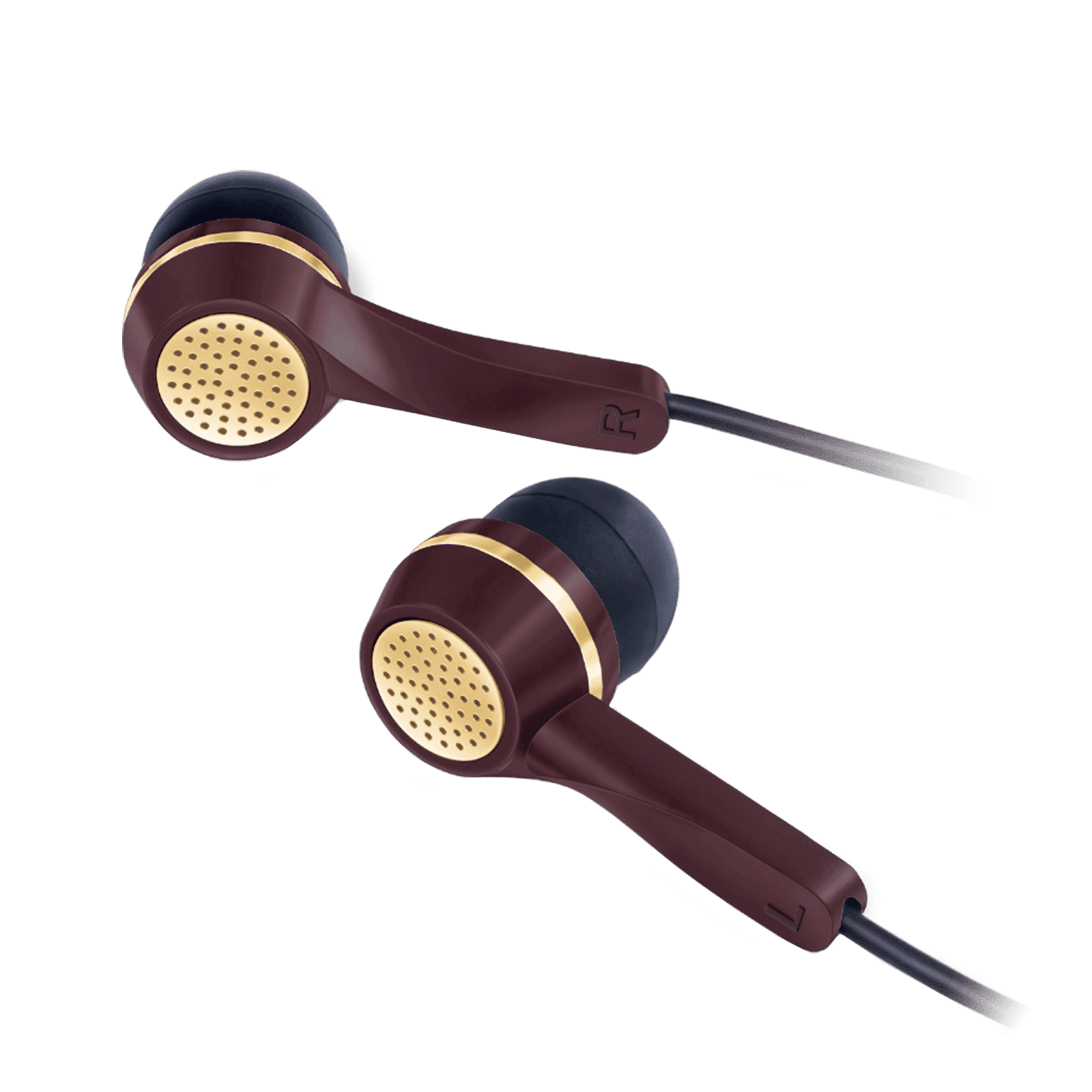 fingers SoundGlitz Wired Earphone with Mic (In Ear, Burgundy/Gold)_4