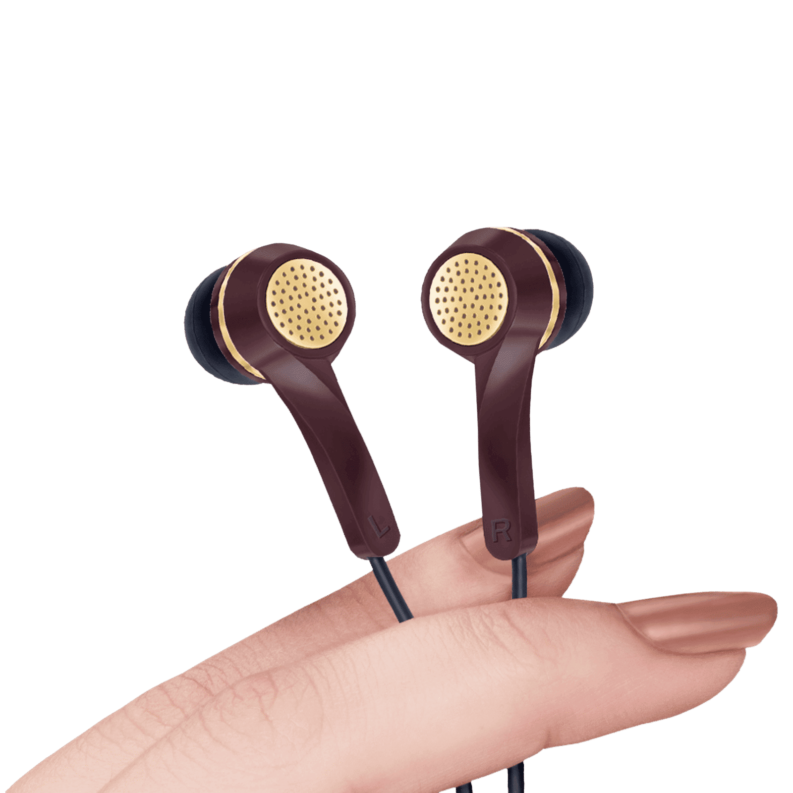 fingers SoundGlitz Wired Earphone with Mic (In Ear, Burgundy/Gold)_5