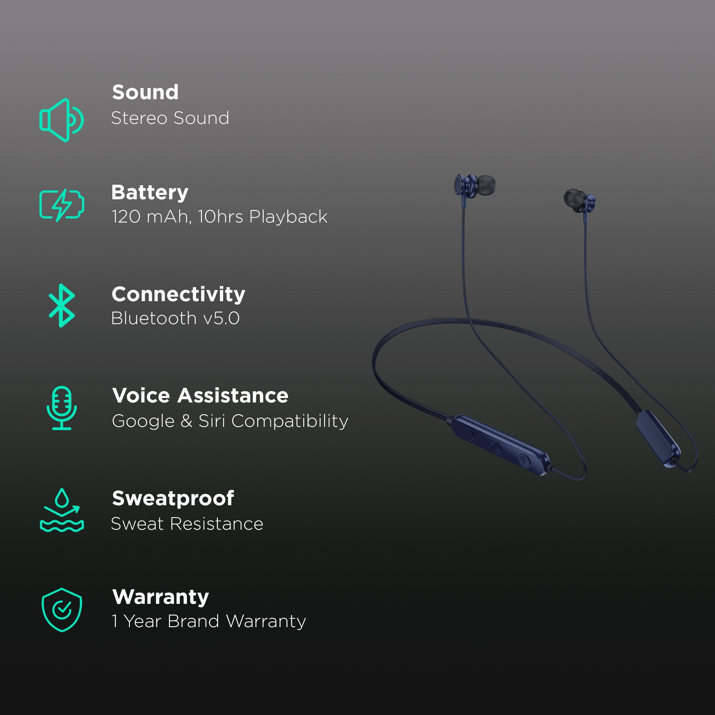 fingers FC-Rhythmica Neckband (Water Resistant, 10 Hours Playtime, Royal Blue)_2