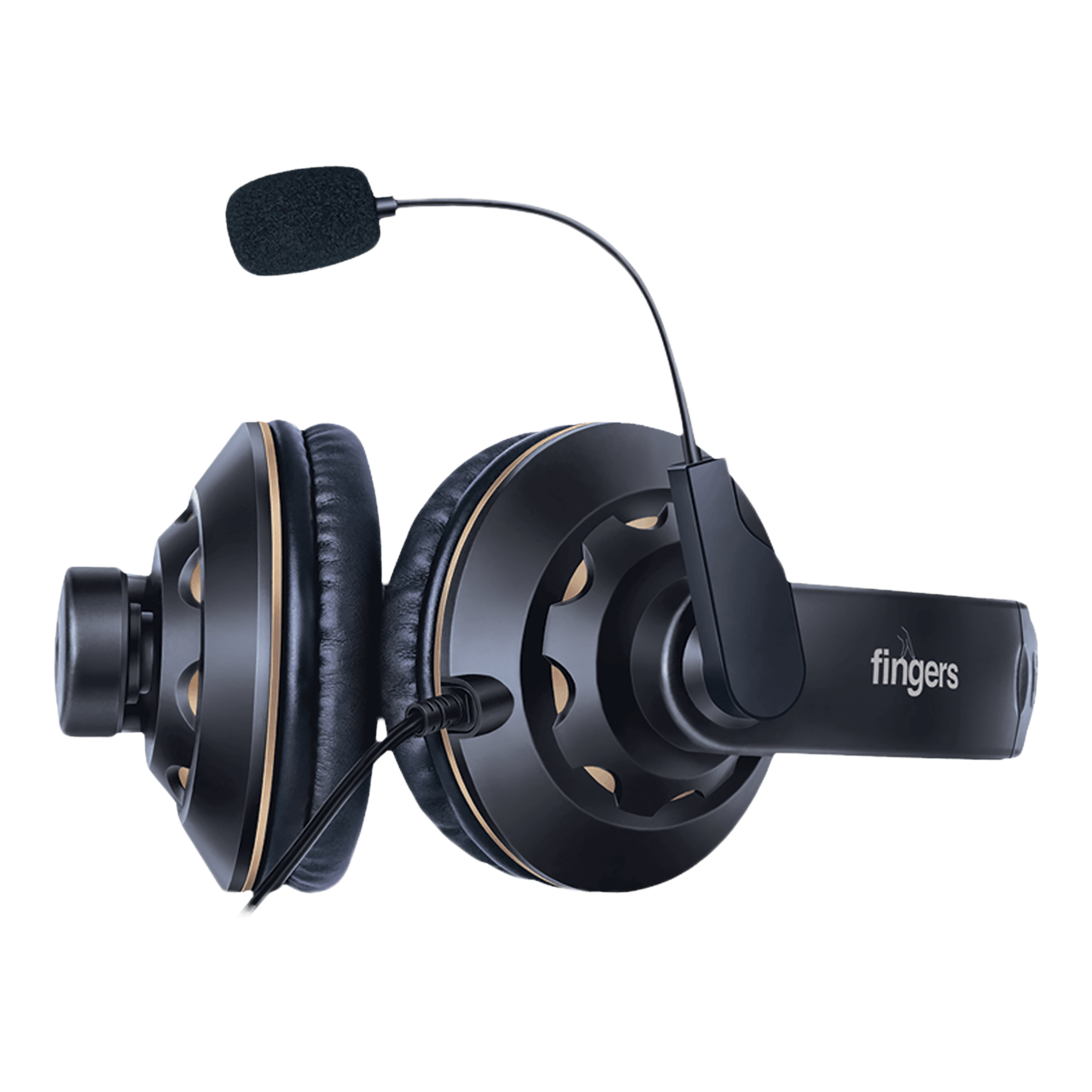 fingers USB-Tonic H9 Wired Gaming Headset (Adjustable Mic, On Ear, Black/Gold)_3