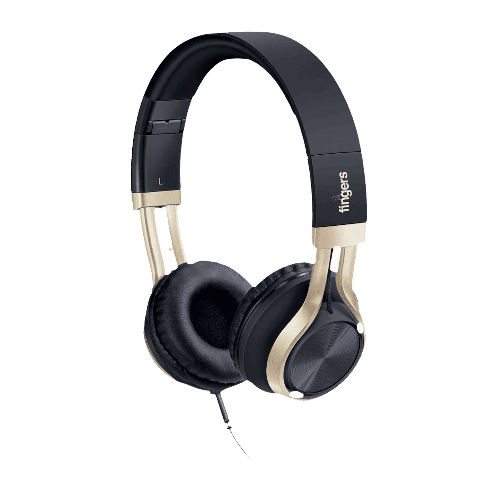 fingers Showstopper H5 Wired Headphone with Mic (On Ear, Black/Soft Gold) fingers Showstopper H5 Wired Headphone with Mic (On Ear, Black/Soft Gold)_1