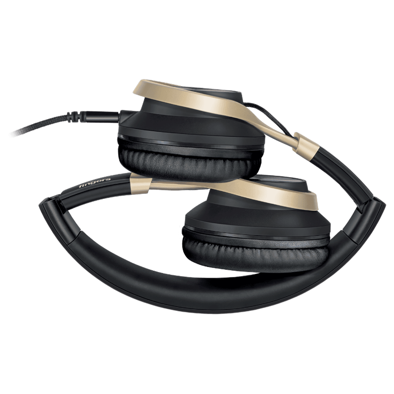 fingers Showstopper H5 Wired Headphone with Mic (On Ear, Black/Soft Gold) fingers Showstopper H5 Wired Headphone with Mic (On Ear, Black/Soft Gold)_4