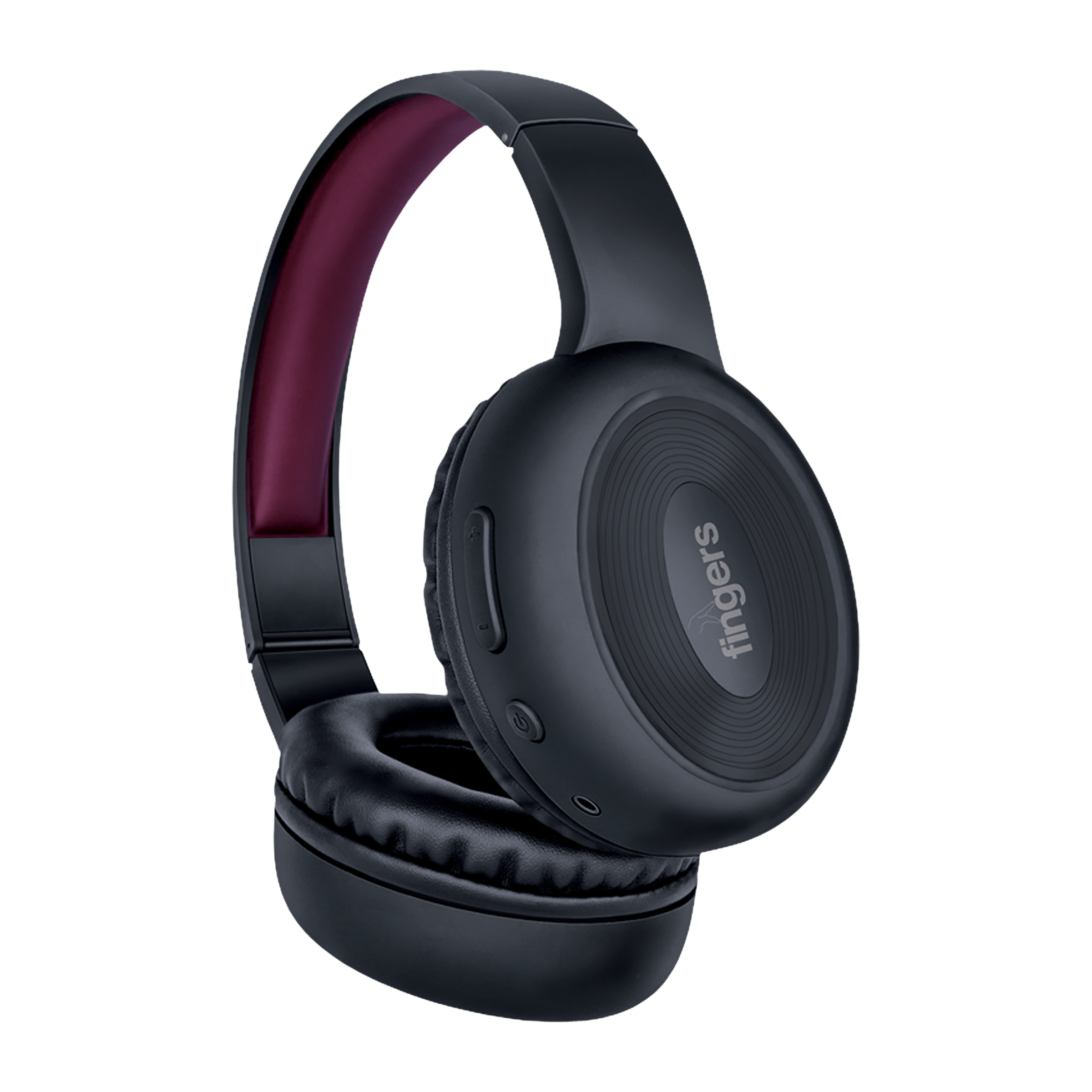fingers Rock-n-Roll Lounge Bluetooth Headset with Mic (10 Hours Playtime, On Ear, Rich Black/Wine)_1