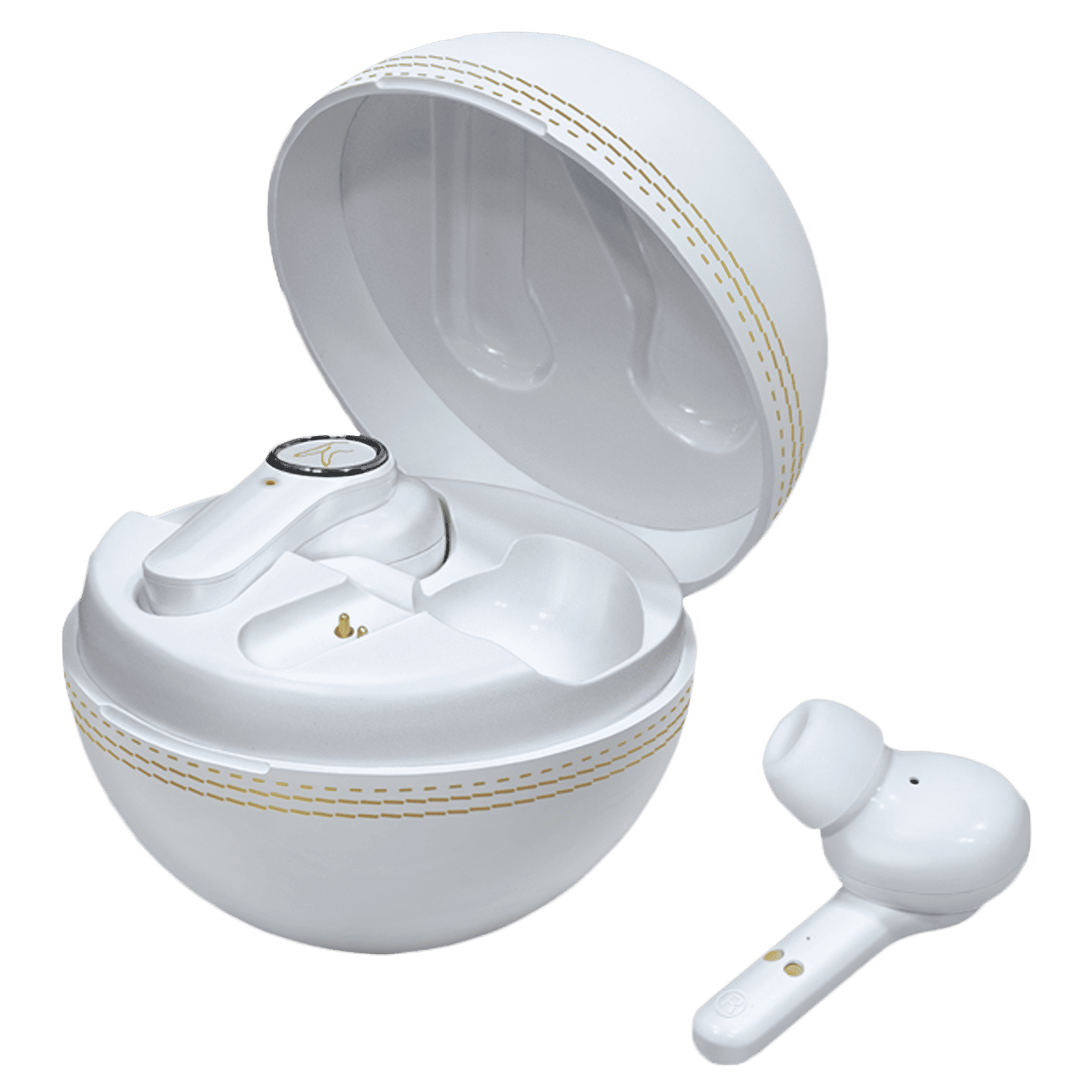 fingers Yorker TWS Earbuds with Surround Noise Cancellation (Sweatproof, 17.5 Hours Playback, Piano White)_1