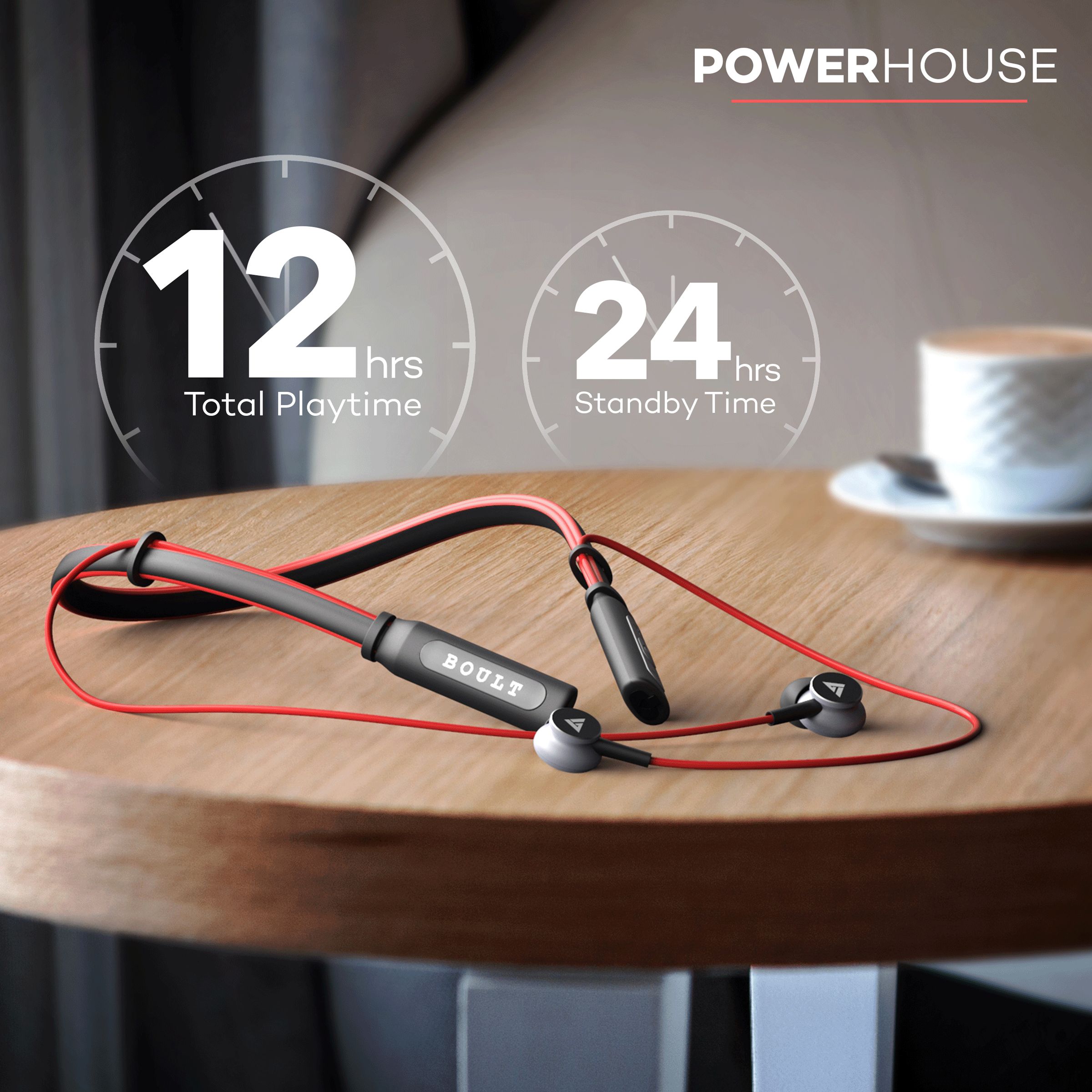 GOBOULT ProBass Curve BA-RD-Curve Neckband with Passive Noise Cancellation (IPX5 Water Resistant, Google & Siri Compatibility, Red)_7