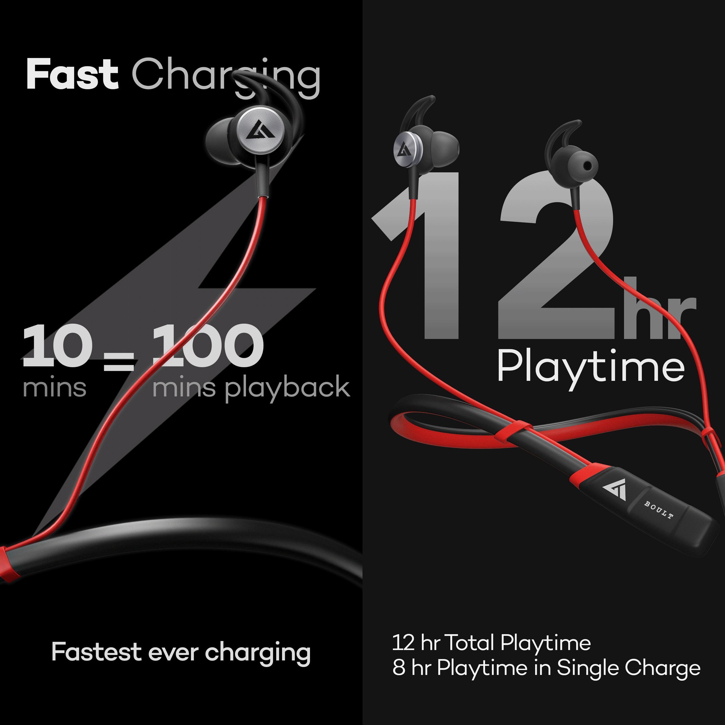 GOBOULT ProBass Curve Pro BA-RD-CurvePro Neckband with Noise Isolation (IPX5 Sweat & Water Resistant, Google & Siri Compatibility, Red)_6