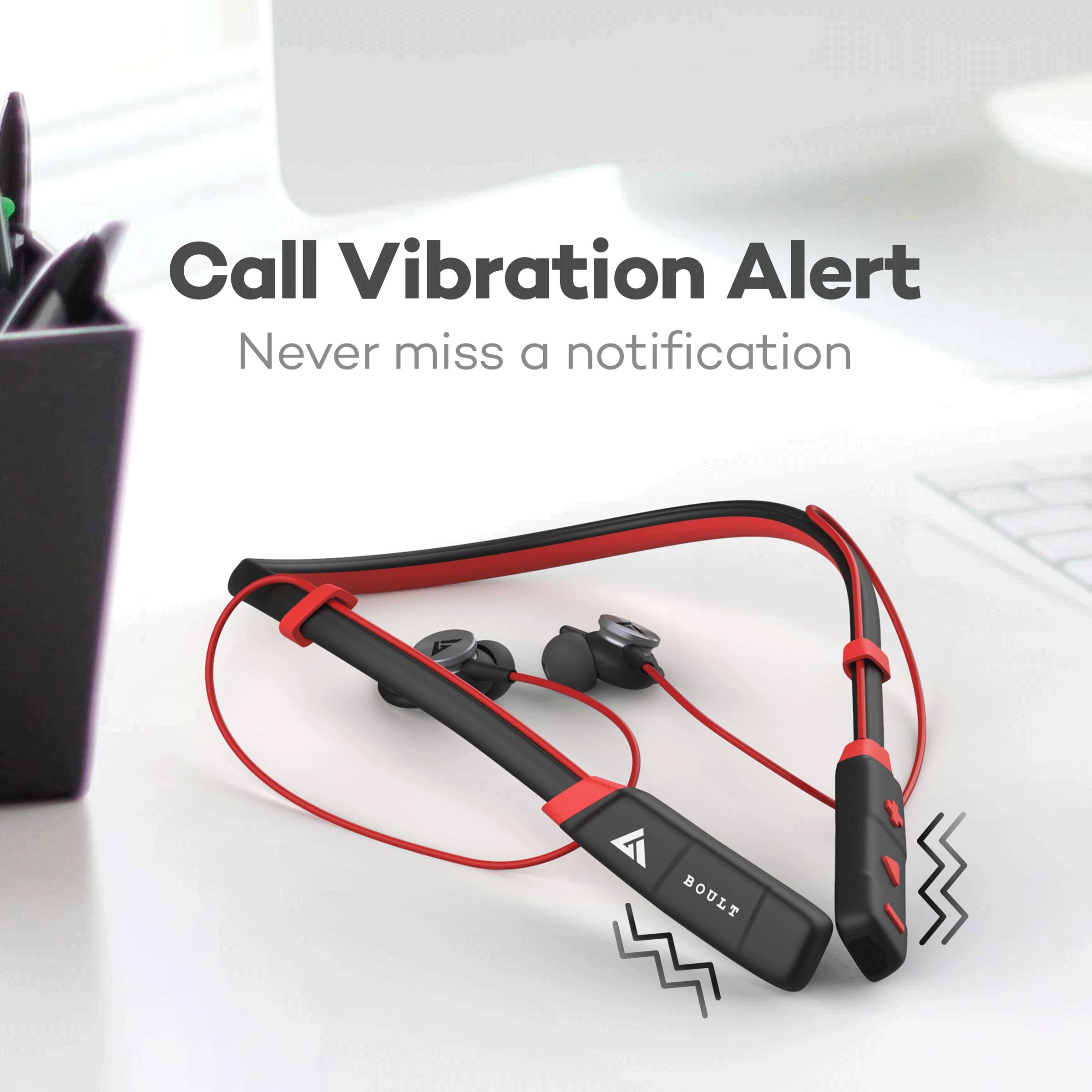 GOBOULT ProBass Curve Pro BA-RD-CurvePro Neckband with Noise Isolation (IPX5 Sweat & Water Resistant, Google & Siri Compatibility, Red)_5