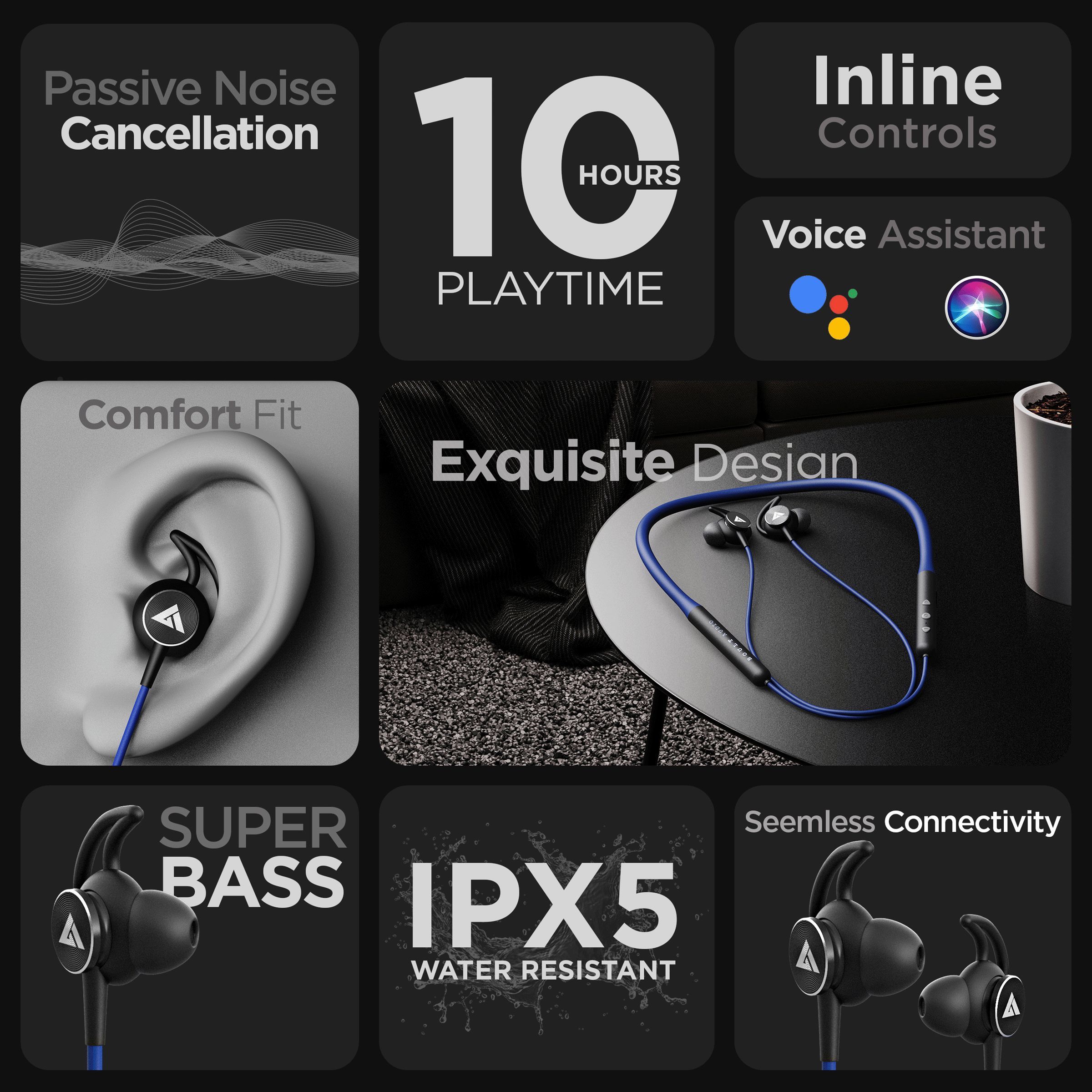 GOBOULT ProBass Escape Neckband with Passive Noise Cancellation (IPX5 Water Resistant, Upto 10 Hours Playback, Blue) GOBOULT ProBass Escape Neckband with Passive Noise Cancellation (IPX5 Water Resistant, Upto 10 Hours Playback, Blue)_10