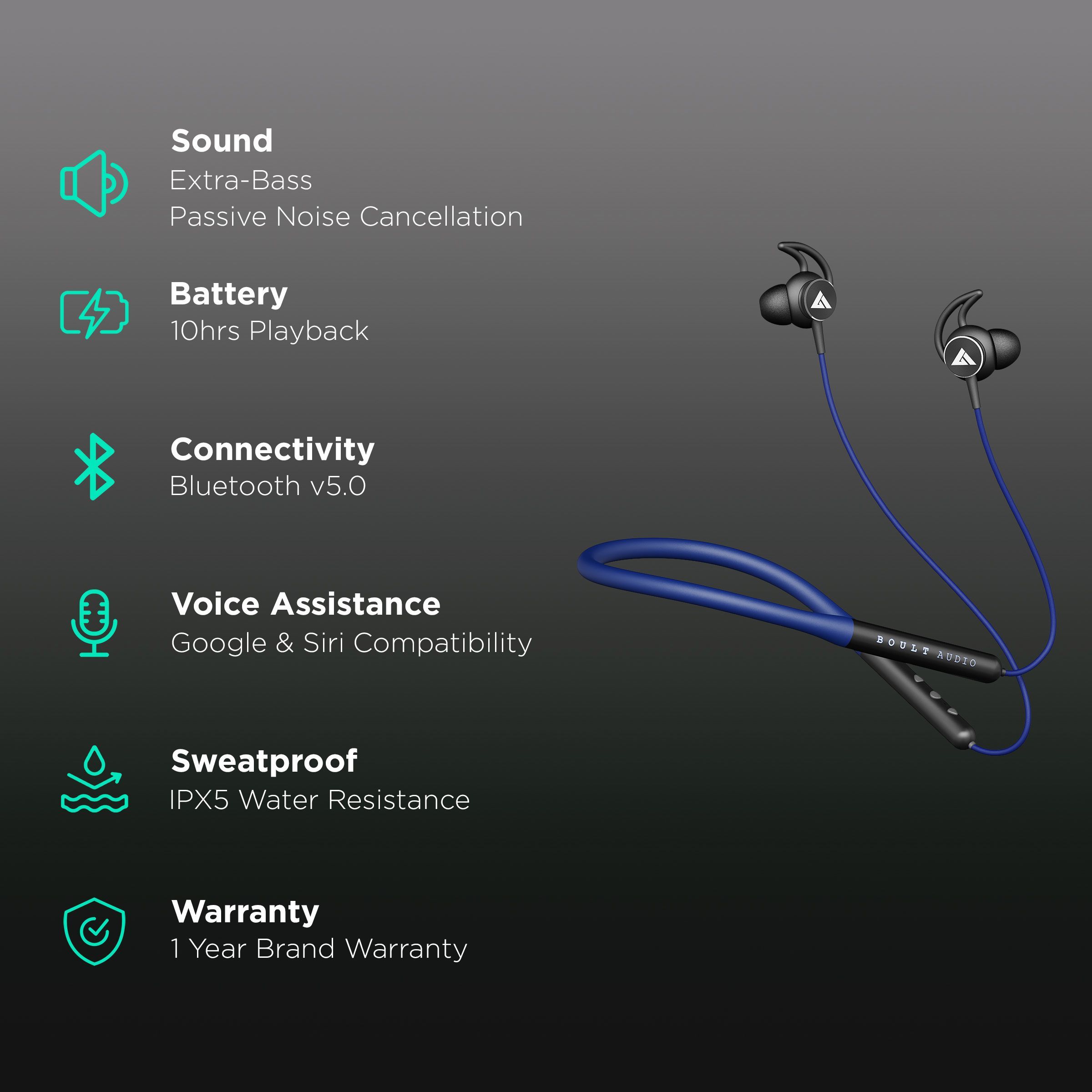 GOBOULT ProBass Escape Neckband with Passive Noise Cancellation (IPX5 Water Resistant, Upto 10 Hours Playback, Blue) GOBOULT ProBass Escape Neckband with Passive Noise Cancellation (IPX5 Water Resistant, Upto 10 Hours Playback, Blue)_2