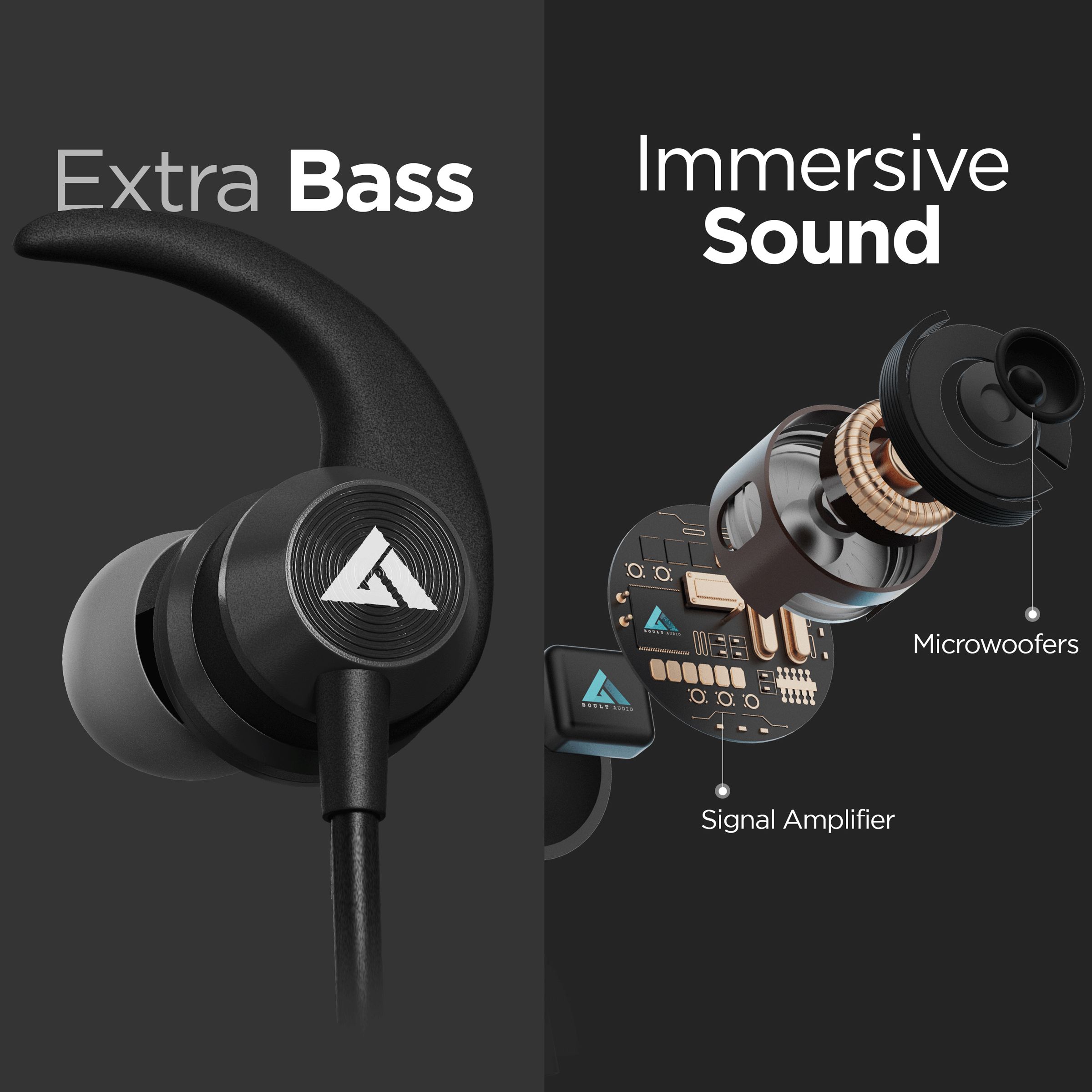 GOBOULT Probass X1-WL BA-RD-X1-WL Neckband with Noise Isolation (IPX5 Sweat & Water Resistant, Google & Siri Compatibility, Black)_6