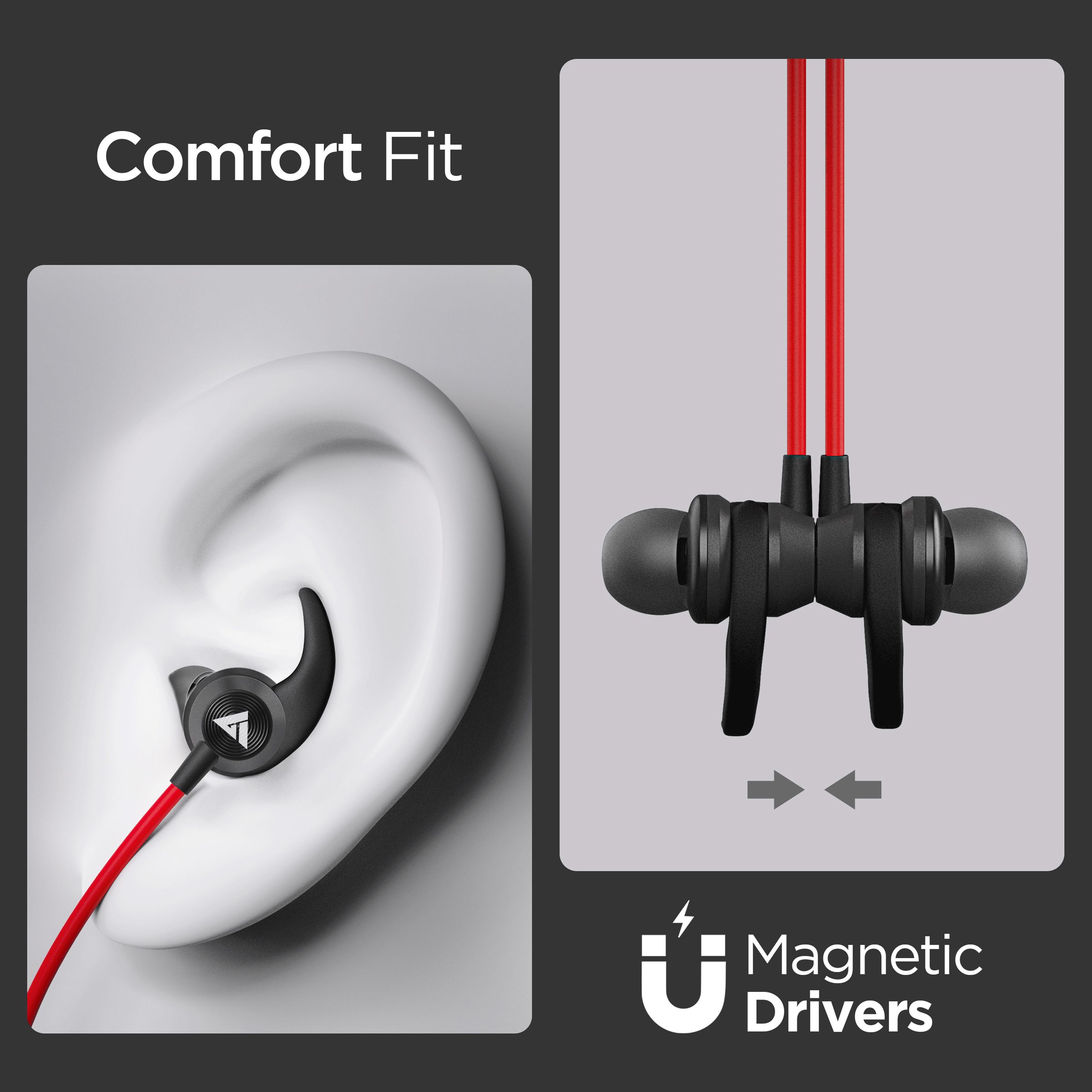 GOBOULT Probass X1-WL BA-RD-X1-WL Neckband with Noise Isolation (IPX5 Sweat & Water Resistant, Google & Siri Compatibility, Red)_9