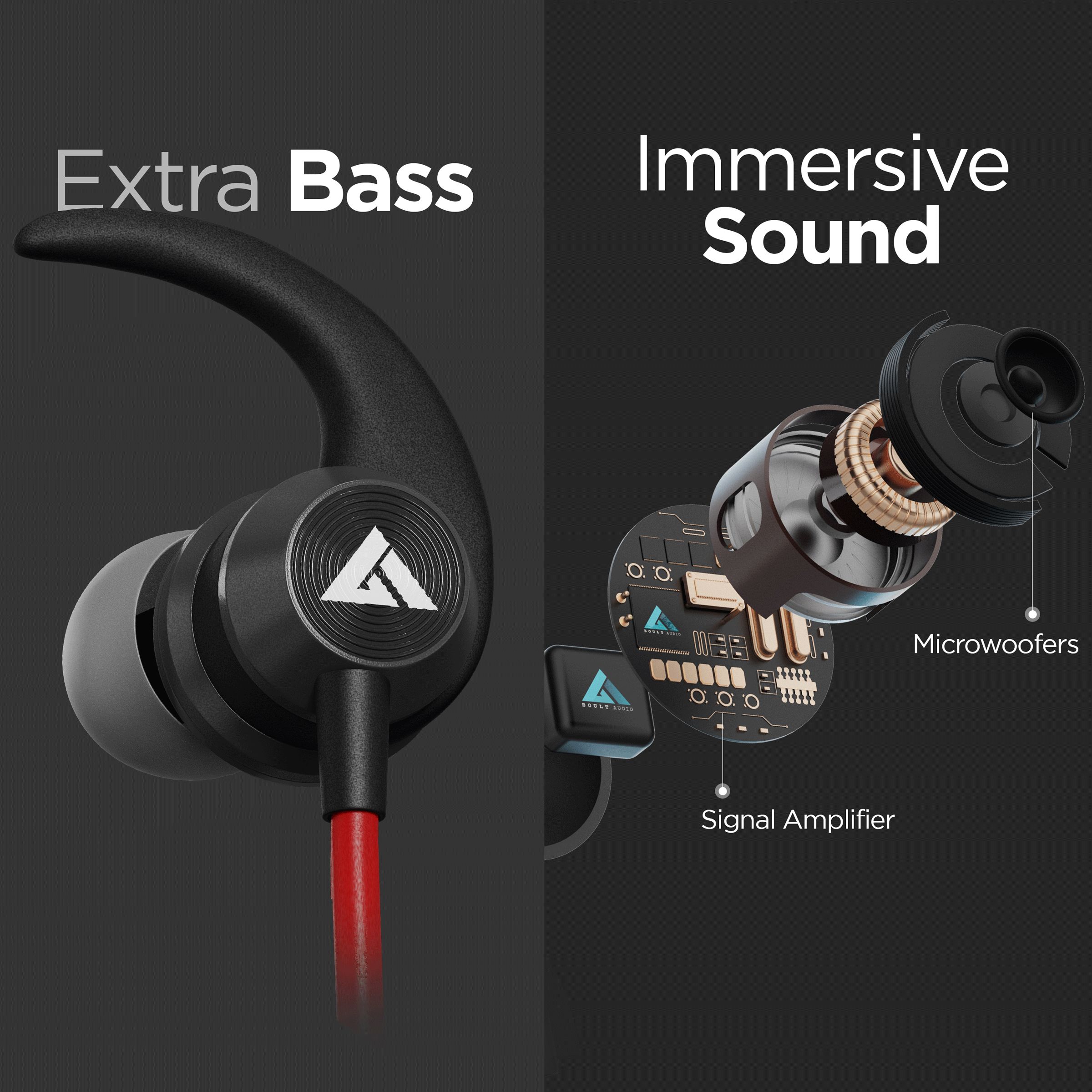 GOBOULT Probass X1-WL BA-RD-X1-WL Neckband with Noise Isolation (IPX5 Sweat & Water Resistant, Google & Siri Compatibility, Red)_6