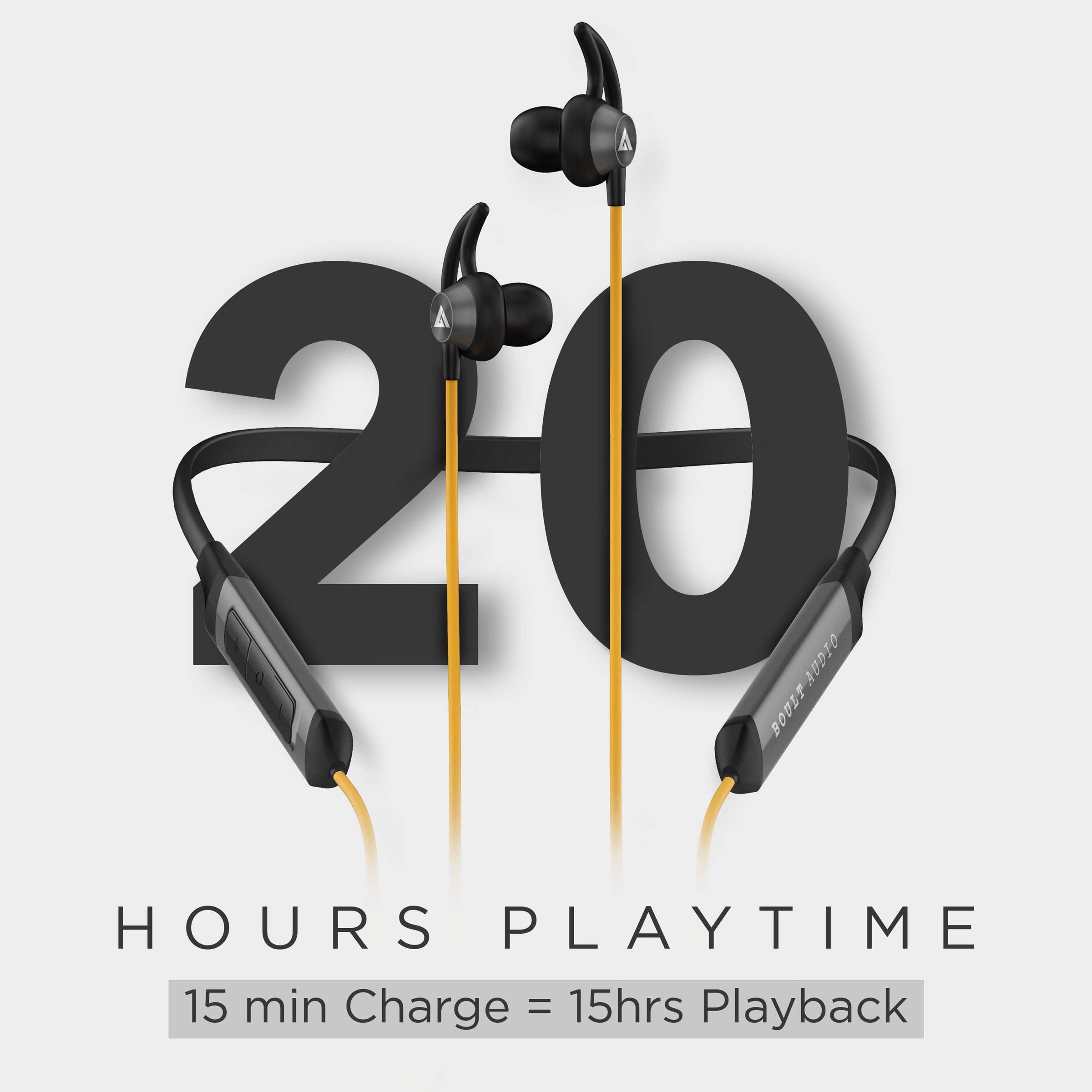 GOBOULT ProBass X-Charge BA-RD-XCharge Neckband (IPX5 Water Resistant, Google & Siri Compatibility, Yellow)_7