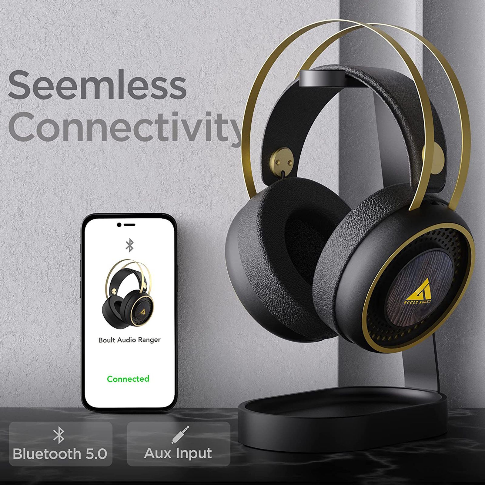 GOBOULT ProBass Ranger BA-RD-Ranger On-Ear Wireless Headphones with Mic (Voice Assistant, Black)_5