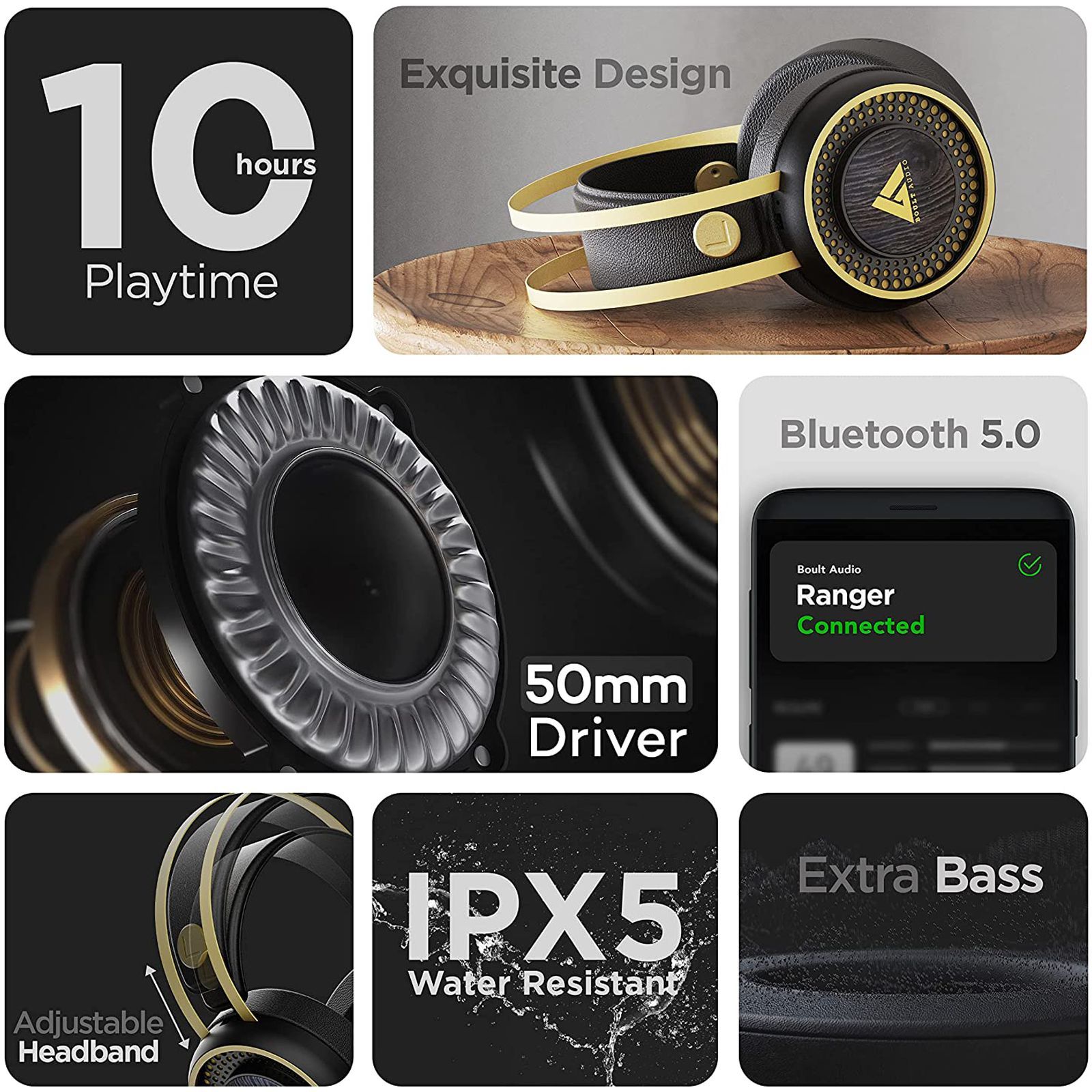 GOBOULT ProBass Ranger BA-RD-Ranger On-Ear Wireless Headphones with Mic (Voice Assistant, Black)_6