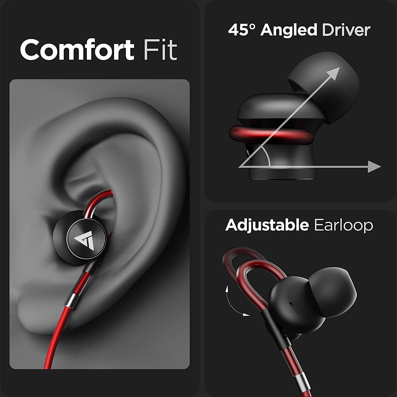 GOBOULT BassBuds Loop BA-RD-Loop In-Ear Wired Earphone with Mic (Deep Bass, Red) GOBOULT BassBuds Loop BA-RD-Loop In-Ear Wired Earphone with Mic (Deep Bass, Red)_5
