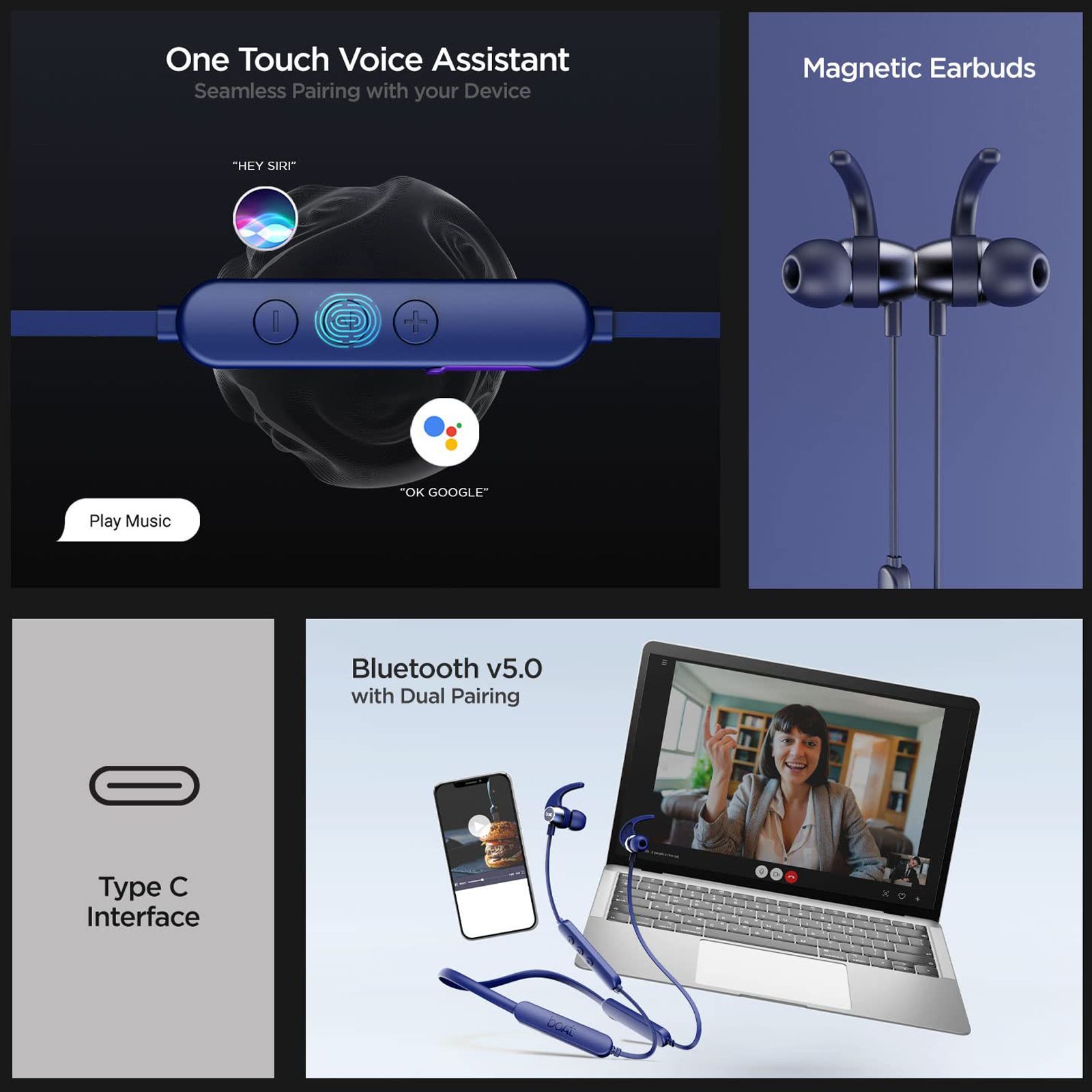 boAt Rockerz 255 Pro+ Neckband (IPX7 Sweat & Water Resistant, Google & Siri Compatibility, Navy Blue)_6