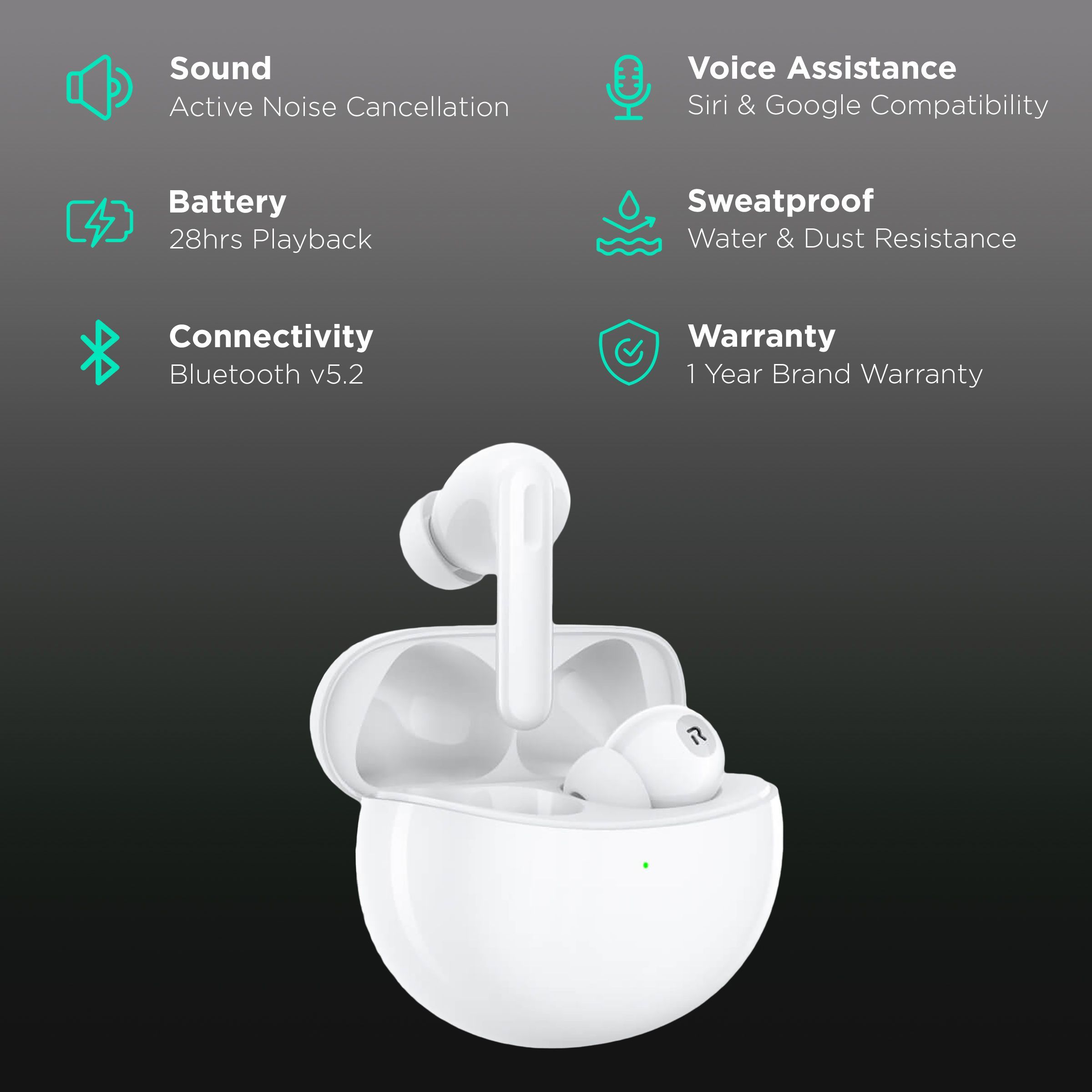 oppo Enco Air2 Pro ETE21 TWS Earbuds with Active Noise Cancellation (IP54 Dust & Water Resistant, 28 Hours Playtime, White)_2