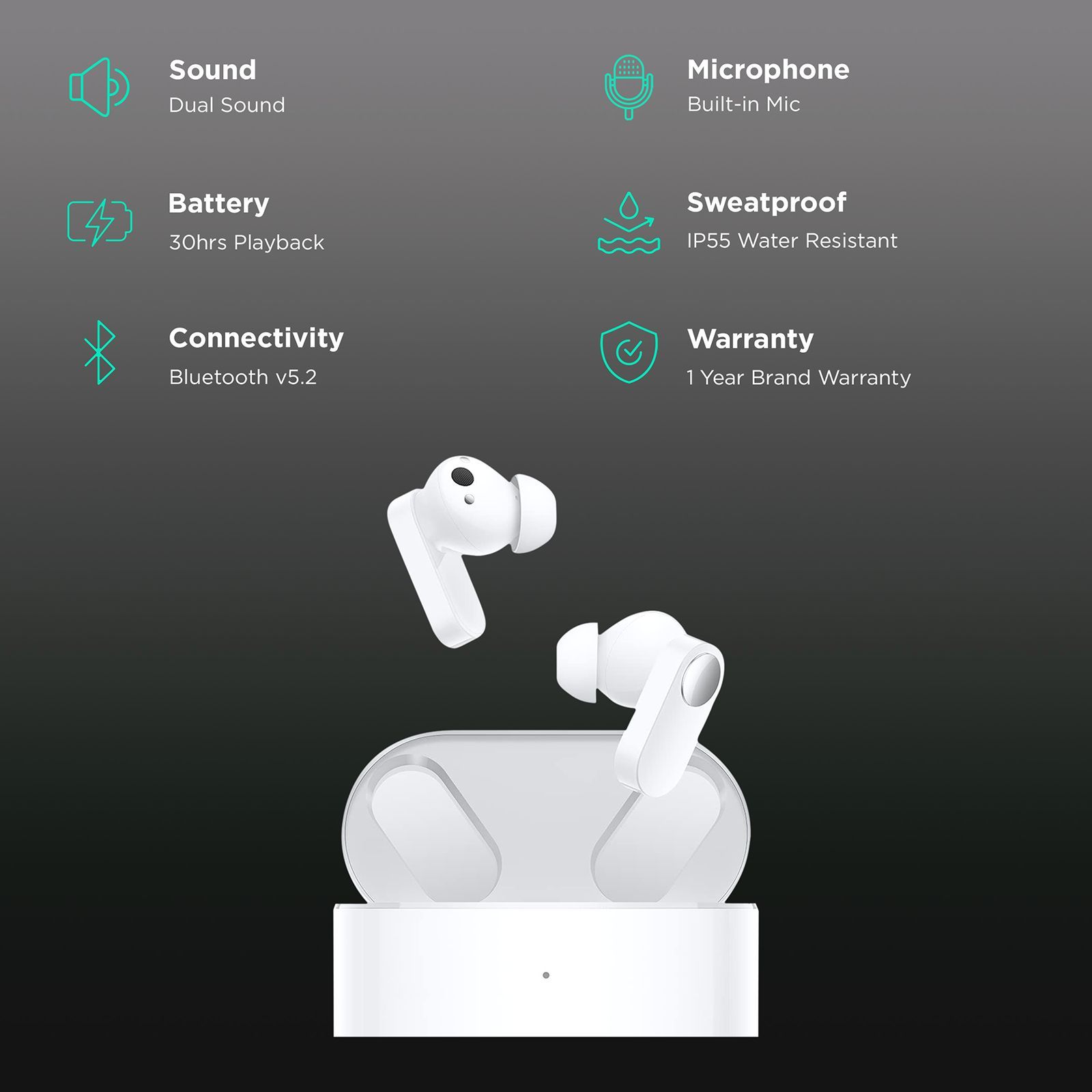 OnePlus Nord Buds E505A TWS Earbuds with AI Noise Cancellation (IP55 Water Resistant, Thundering Bass, White Marble) OnePlus Nord Buds E505A TWS Earbuds with AI Noise Cancellation (IP55 Water Resistant, Thundering Bass, White Marble)_2