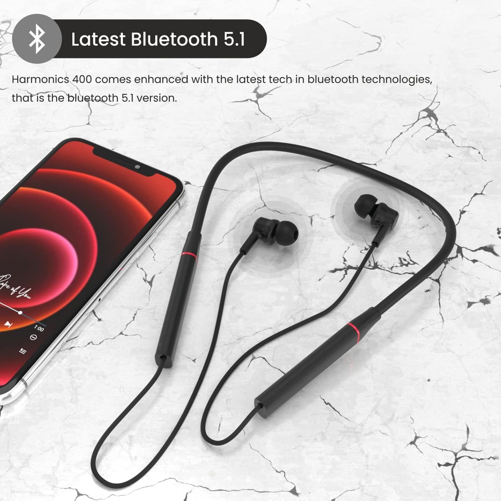 PORTRONICS Harmonics 400 POR 1588 Neckband (12 Hours Playtime, Thunder Black)_6