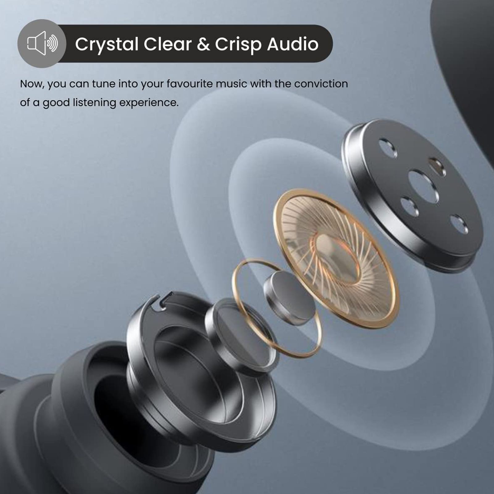 PORTRONICS Harmonics 400 POR 1589 In-Ear Wireless Earphone with Mic (Hi-Fidelity Sound, Grey)_6