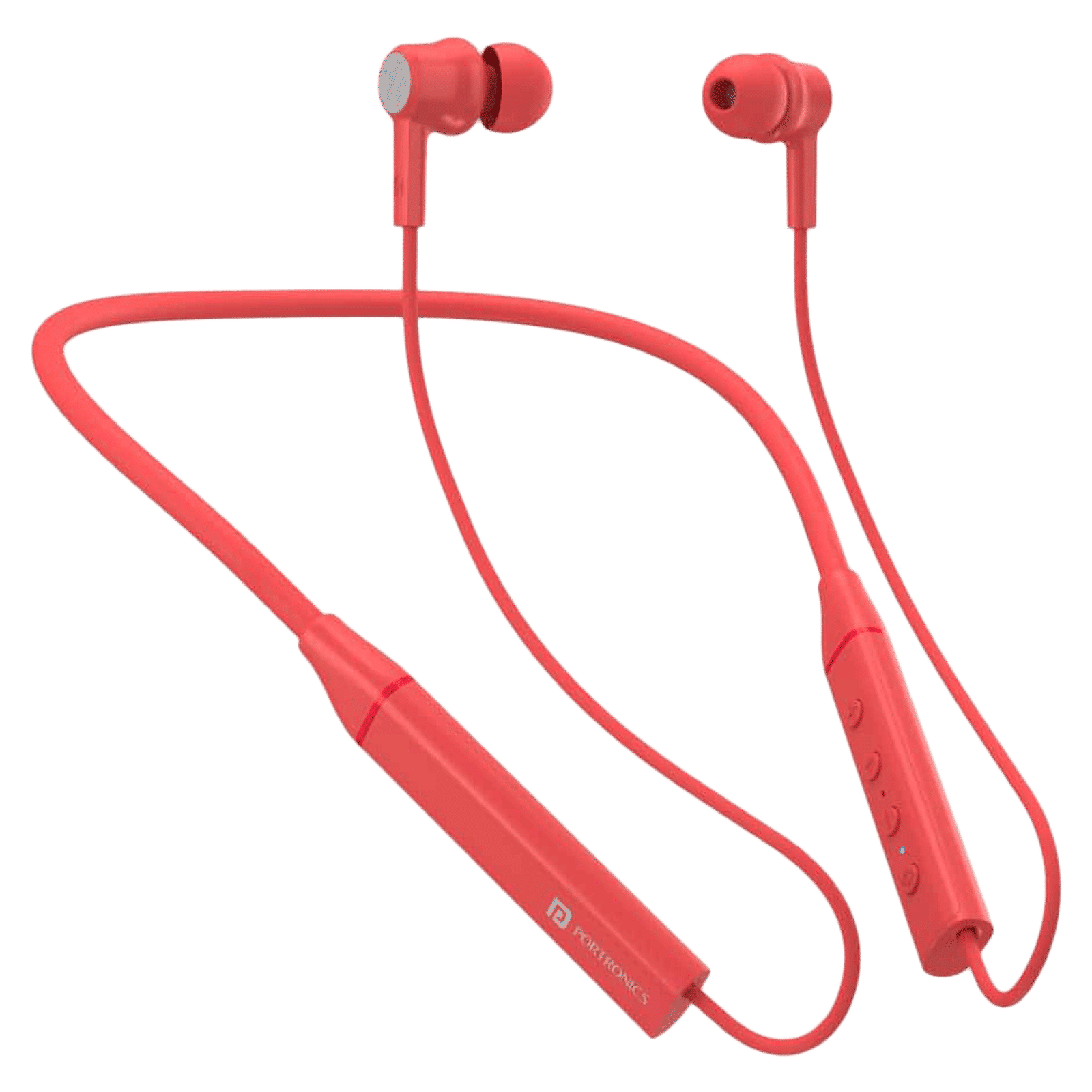 PORTRONICS Harmonics 400 In-Ear Wireless Earphone with Mic (Bluetooth 5.1, Hi-Fidelity Sound, Red) PORTRONICS Harmonics 400 In-Ear Wireless Earphone with Mic (Bluetooth 5.1, Hi-Fidelity Sound, Red)_1