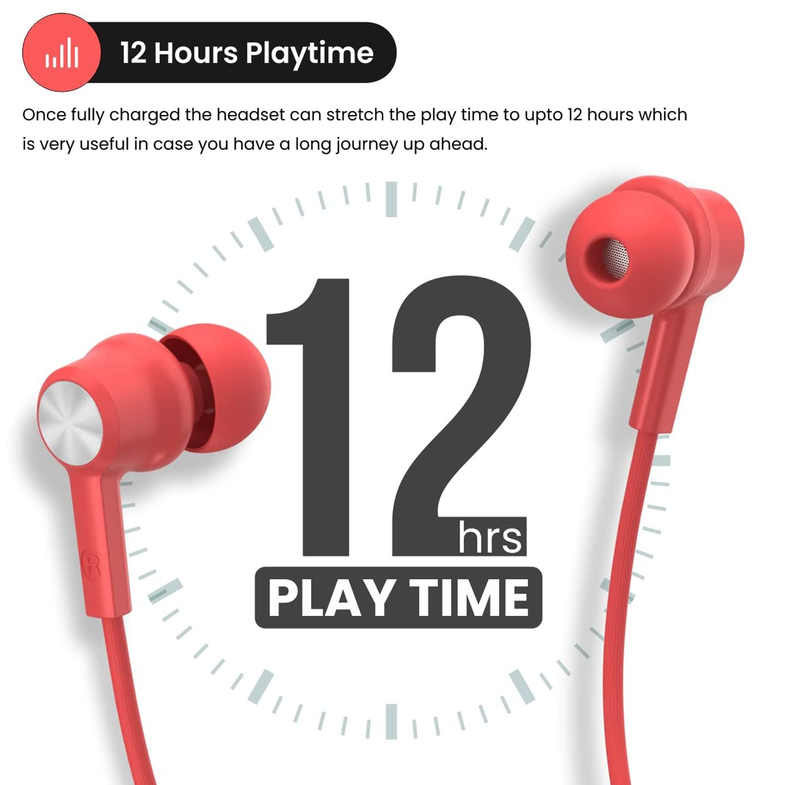 PORTRONICS Harmonics 400 In-Ear Wireless Earphone with Mic (Bluetooth 5.1, Hi-Fidelity Sound, Red) PORTRONICS Harmonics 400 In-Ear Wireless Earphone with Mic (Bluetooth 5.1, Hi-Fidelity Sound, Red)_6