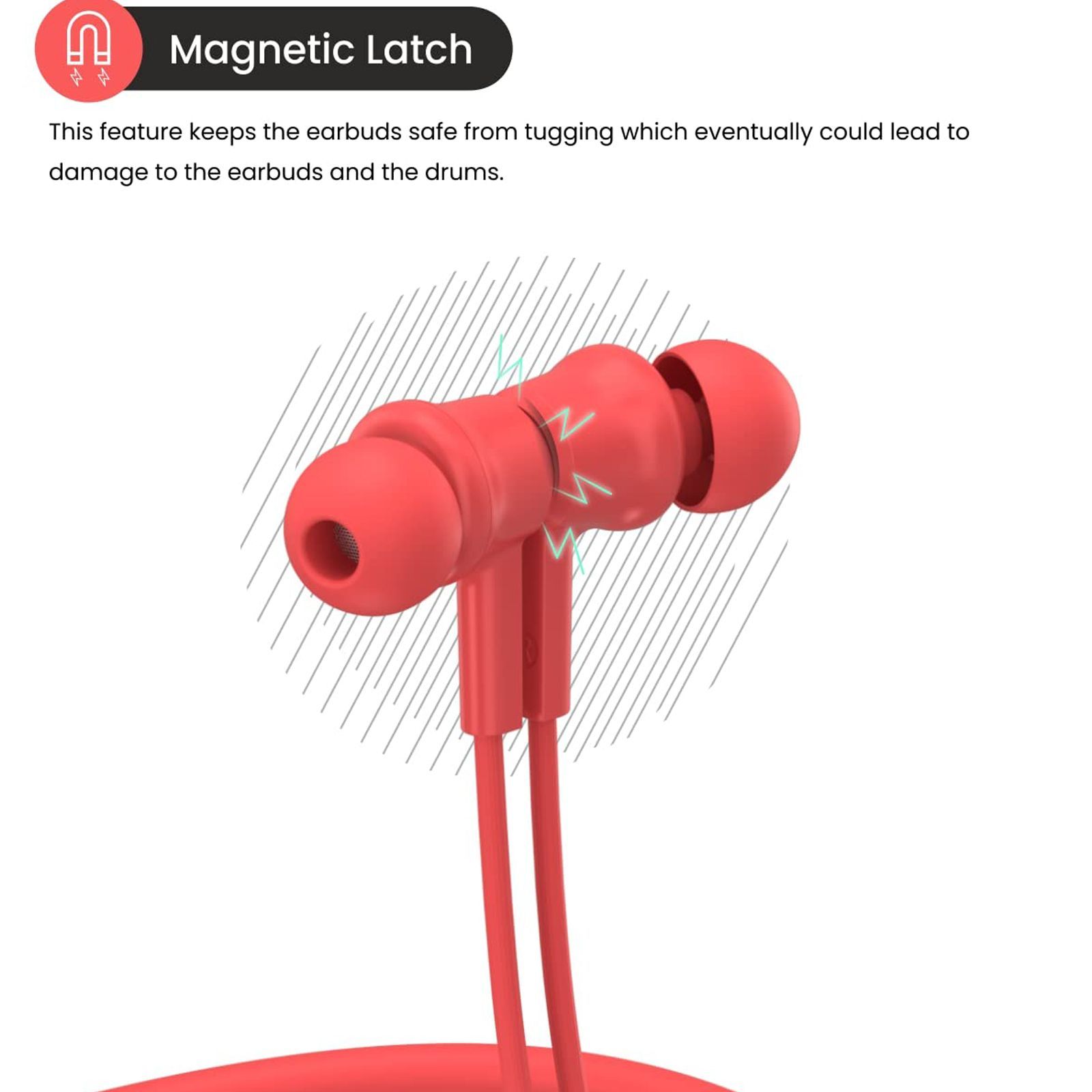 PORTRONICS Harmonics 400 In-Ear Wireless Earphone with Mic (Bluetooth 5.1, Hi-Fidelity Sound, Red) PORTRONICS Harmonics 400 In-Ear Wireless Earphone with Mic (Bluetooth 5.1, Hi-Fidelity Sound, Red)_4